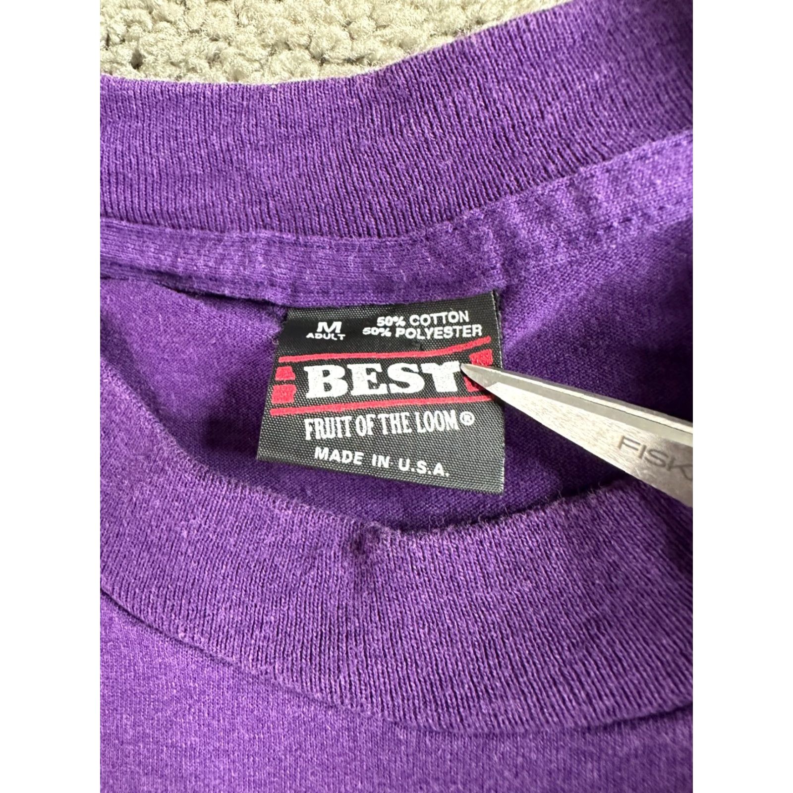 Fruit Of The Loom VINTAGE 90s Branson Missouri Shirt Mens Medium Purple Hummingbird Single Stitch Size US M / EU 48-50 / 2 - 5 Thumbnail