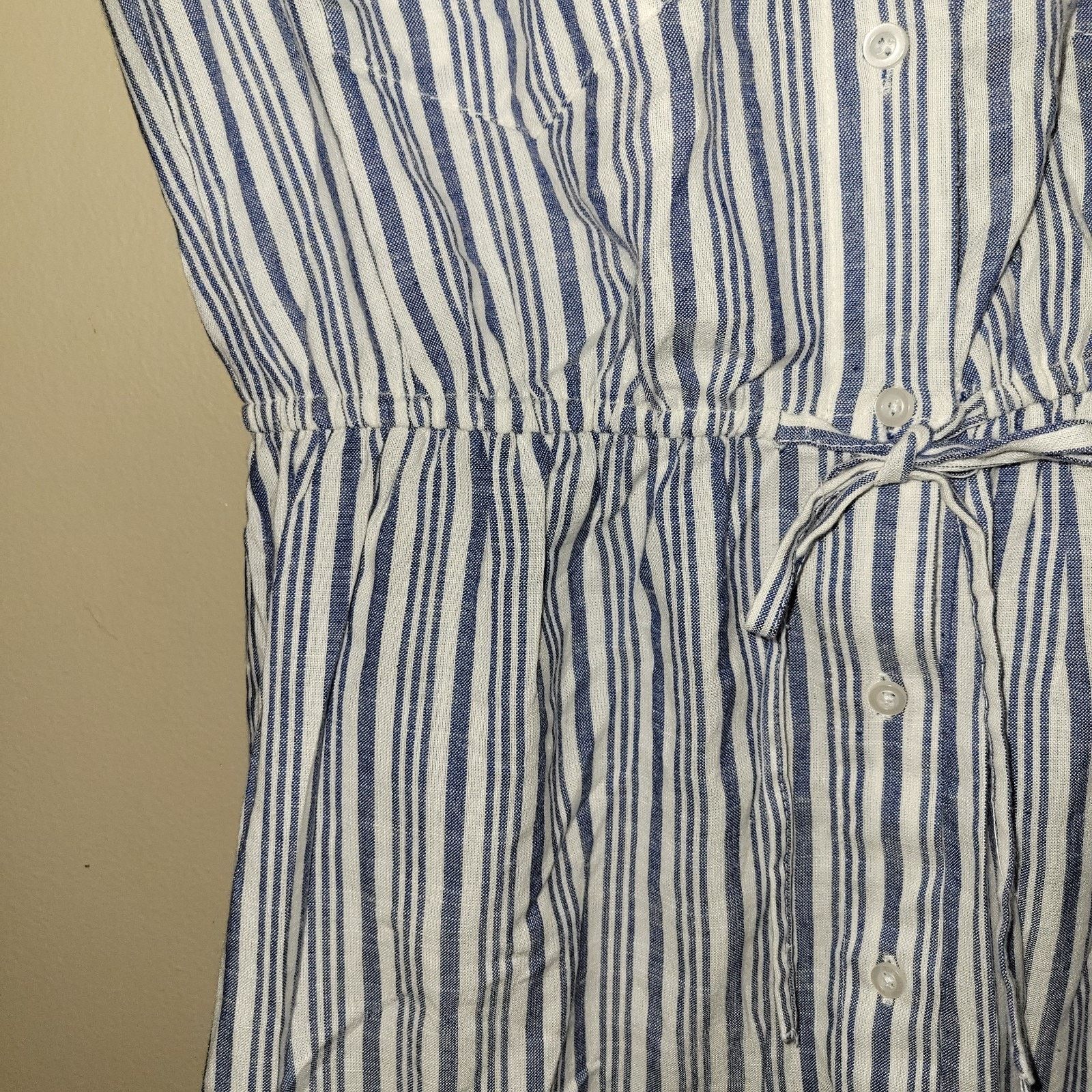 & Other Stories JAPNA Blue White Striped Cotton Button Front Dress Small Size S / US 4 / IT 40 - 5 Thumbnail