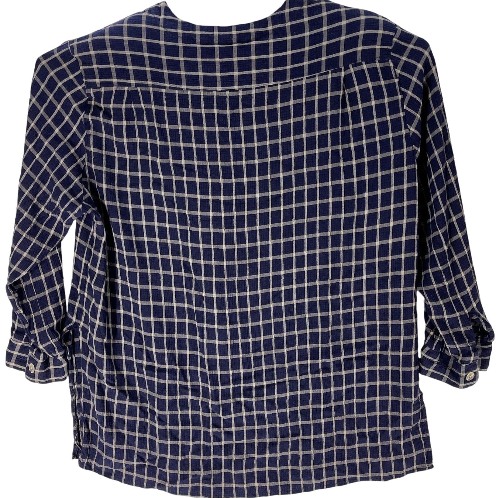 Vintage VINTAGE CLIO II Blouse Women Plus 1X Blue Plaid Button Front Shoulder Pads 90s Size XL / US 12-14 / IT 48-50 - 2 Thumbnail
