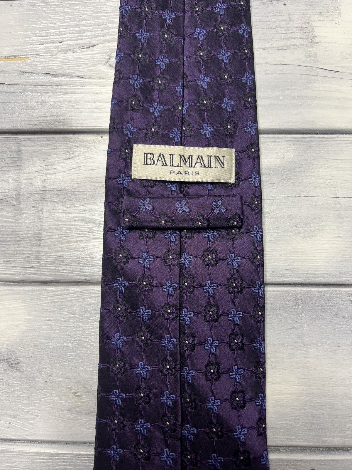 Balmain Rare Luxury Tie Balmain 100% Silk Flowers Size ONE SIZE - 6 Thumbnail