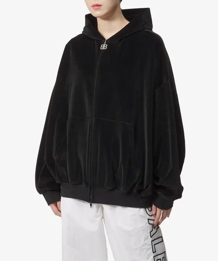Balenciaga o1bcso1str0326 Handwritten Oversized Zip-Up Hoodie in Black Size S / US 4 / IT 40 - 3 Thumbnail