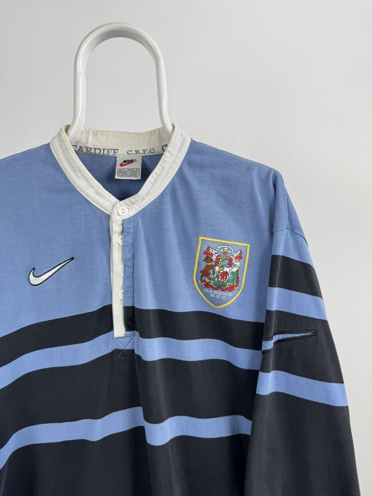 Nike Vintage 90’s Nike Cardiff C.R.F.C Long Sleeve Rugby Jersey Size US XL / EU 56 / 4 - 2 Thumbnail