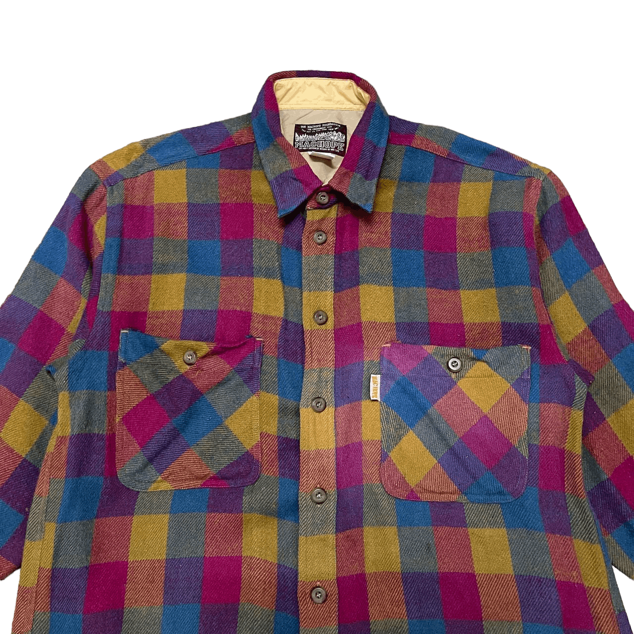Japanese Brand Vintage Mac Hope Plaid Acrylic Button Up Size US M / EU 48-50 / 2 - 2 Thumbnail