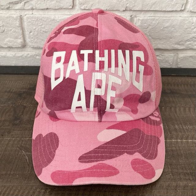 Bape BAPE NYC LOGO PINK CAMO trucker hat cap a bathing ape NIGO Size ONE SIZE - 1 Thumbnail