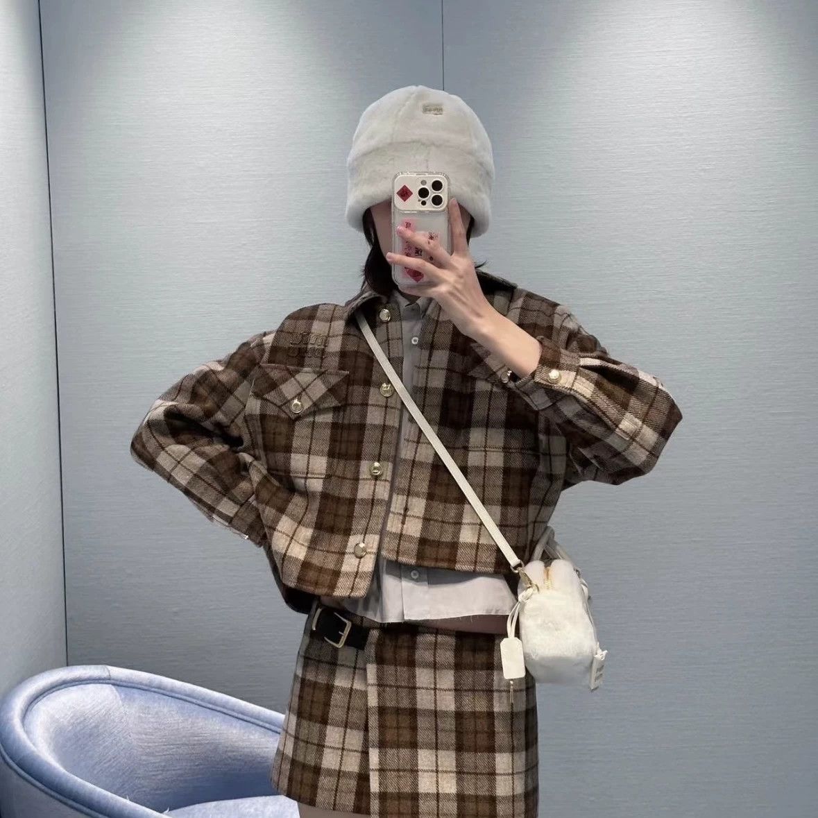 Miu Miu MiuMiu checked wool logo jacket 36 Size XS / US 0-2 / IT 36-38 - 8 Thumbnail