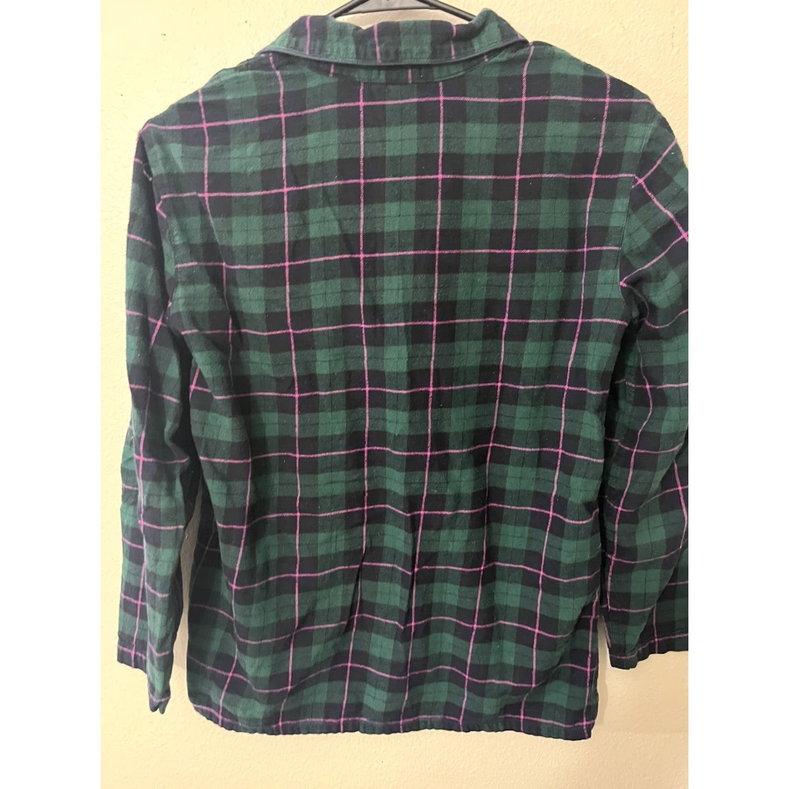 J.Crew J.CREW Women's Plaid Flannel Shirt Button-Down XS Green - Cotton Cozy Casual Top, Slim, Regular, Button-Up, All Seasons, Womens Size XS / US 0-2 / IT 36-38 - 2 Thumbnail