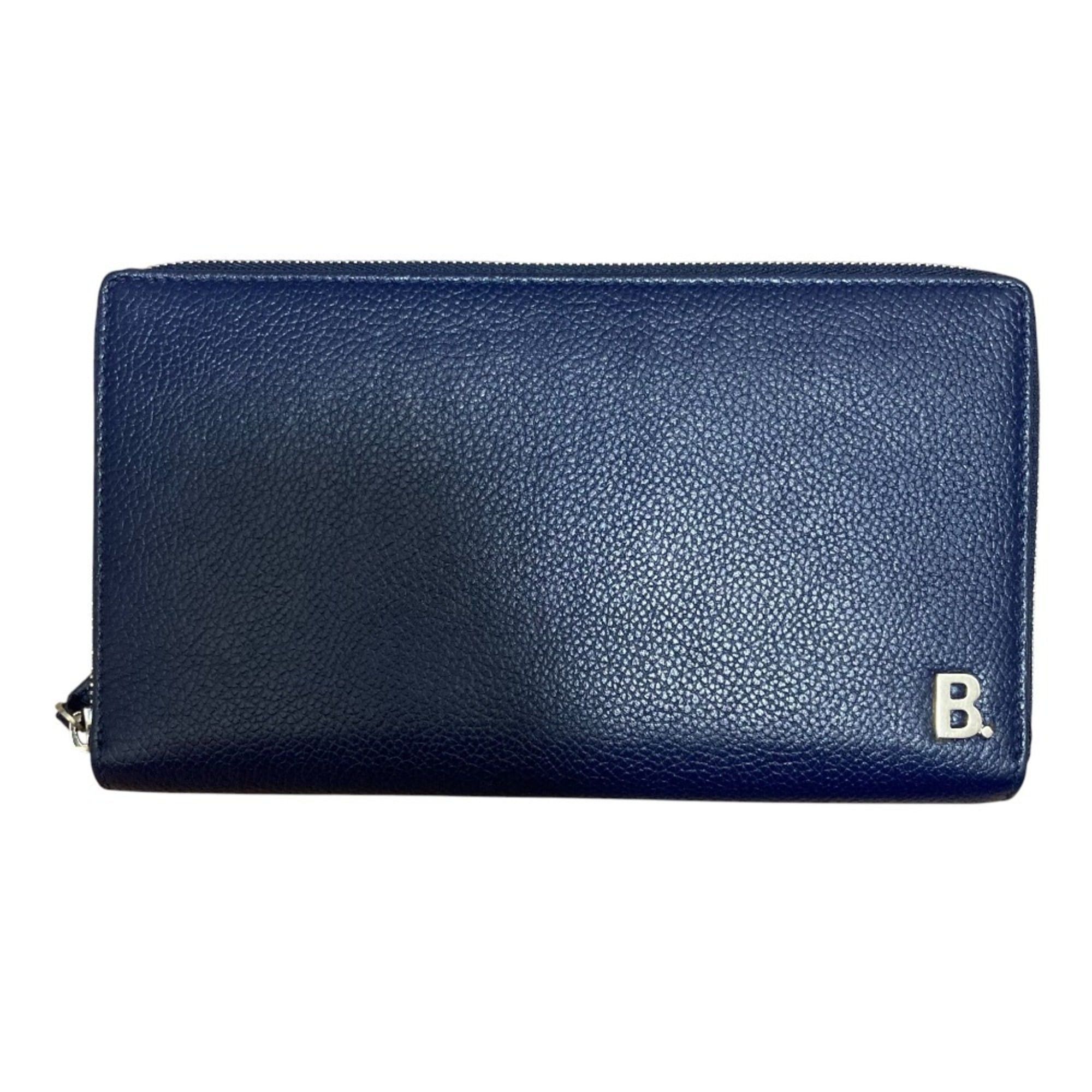 Balenciaga BALENCIAGA Leather Round Zip Long Wallet 601352 Navy for Men and Women Size ONE SIZE - 1 Thumbnail