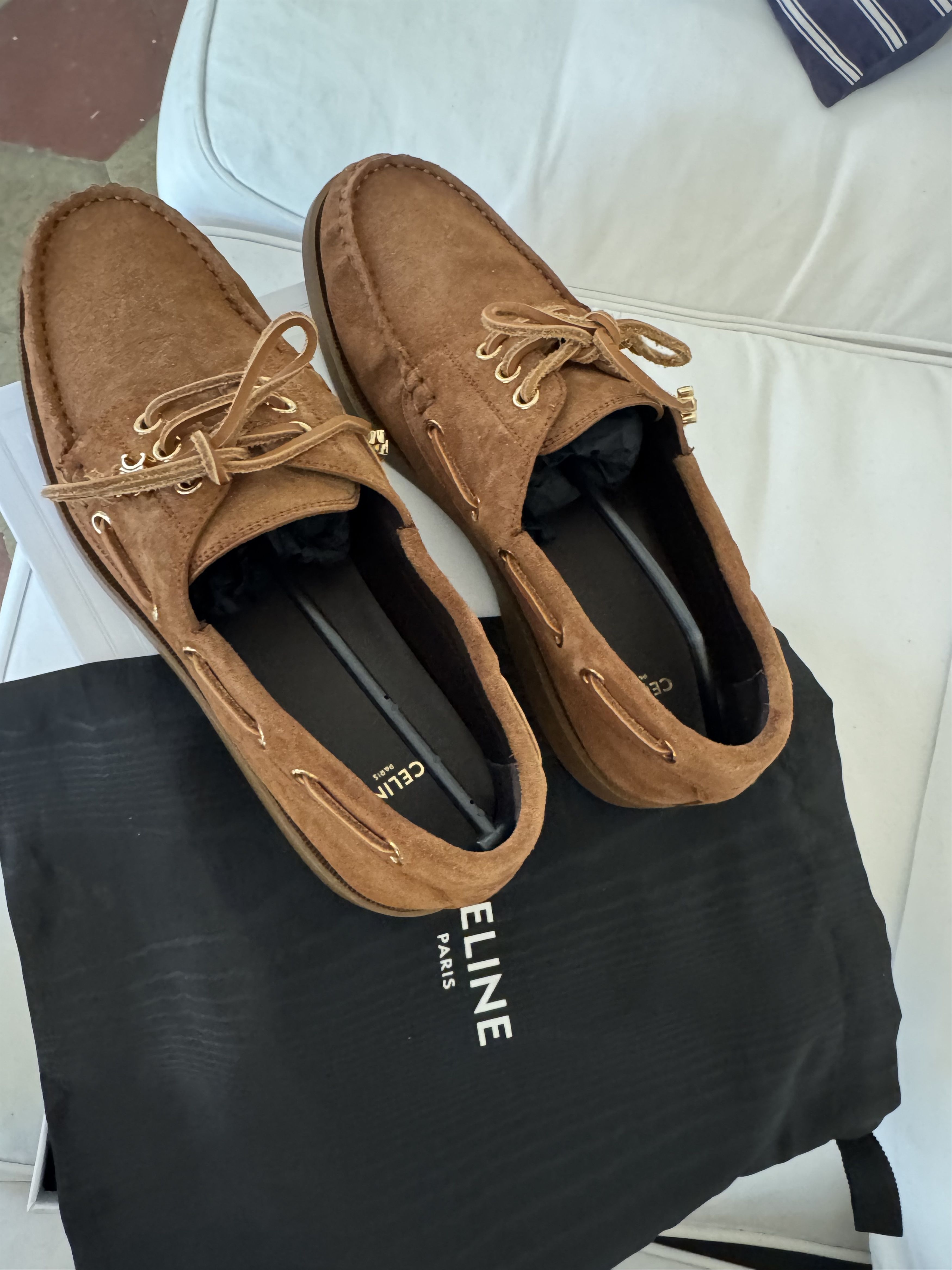 Celine × Hedi Slimane CELINE BATEAU IN SUEDE CALFSKIN Size US 8 / EU 41 - 6 Thumbnail