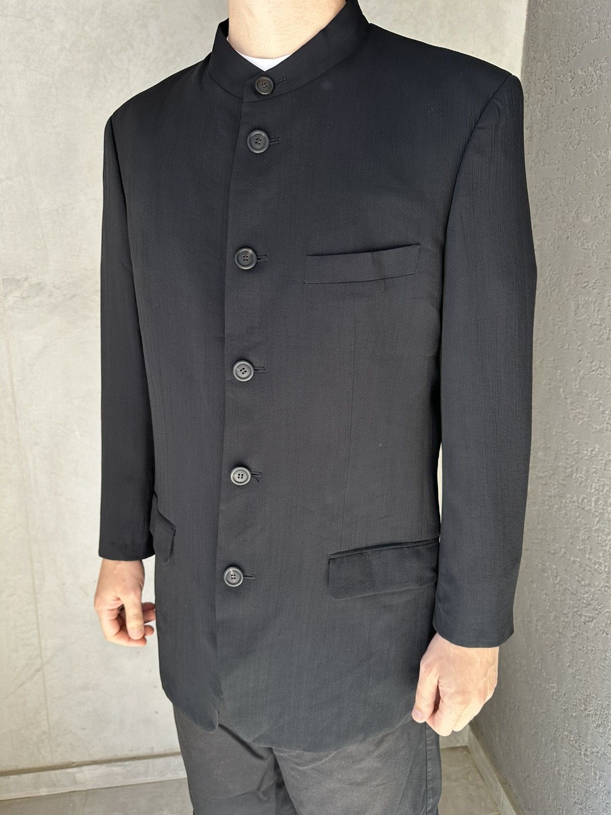 Issey Miyake ISSEY MIYAKE MEN Mao Collar Jacket Blazer Outerwear Size US XL / EU 56 / 4 - 6 Thumbnail