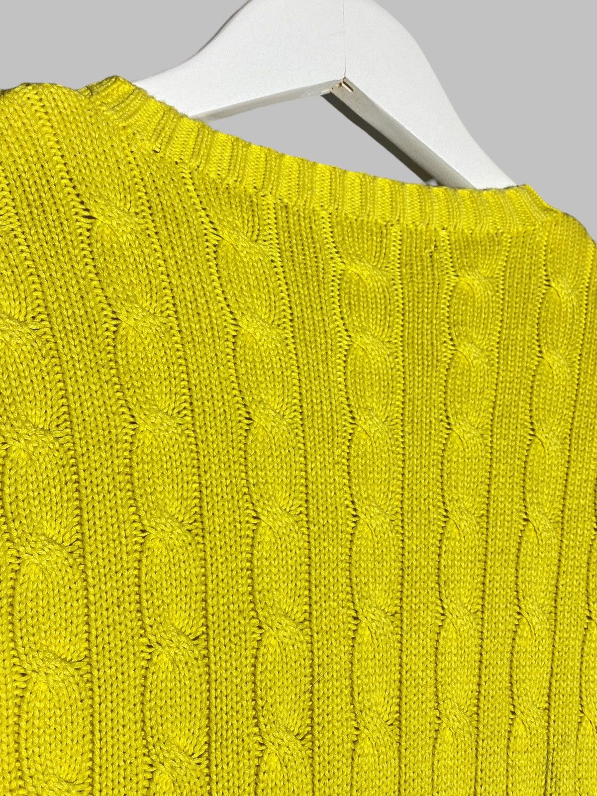 Polo Ralph Lauren 🔥 00s POLO RALPH LAUREN BRIGHT YELLOW CABLE KNIT SWEATER Size US S / EU 44-46 / 1 - 7 Thumbnail