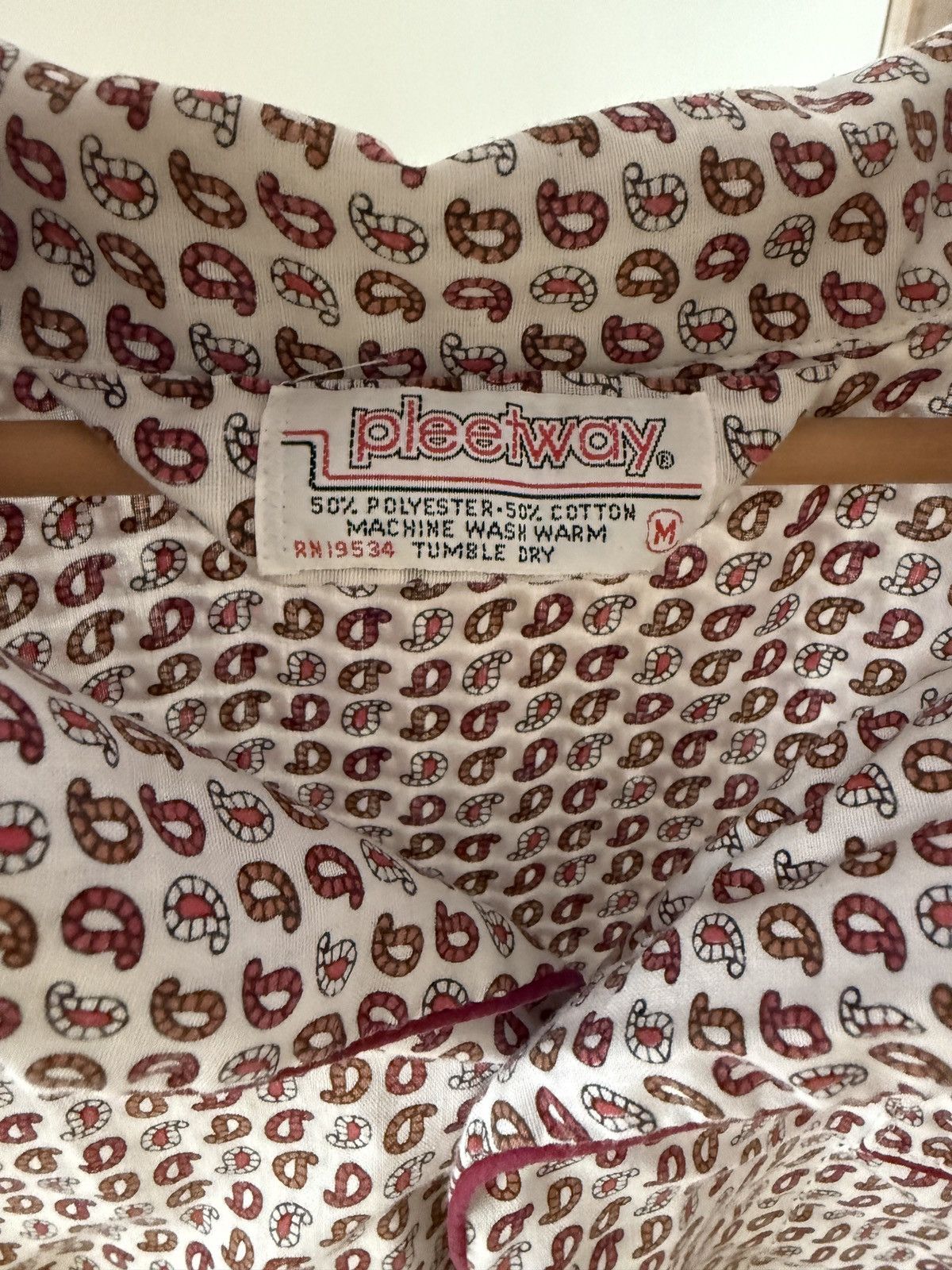 Vintage Vintage 70s Paisley Patterned Button Up Pajama Shirt Size US M / EU 48-50 / 2 - 2 Thumbnail