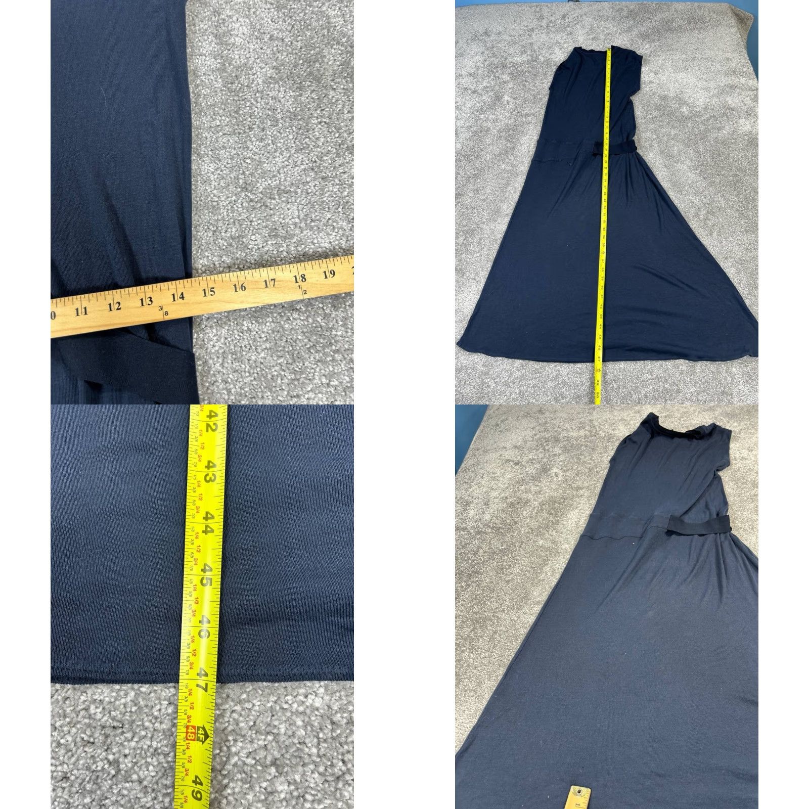 Rag & Bone RAG & BONE Midi Dress Womens XS Blue Belted Blouson Knit Size XS / US 0-2 / IT 36-38 - 8 Thumbnail