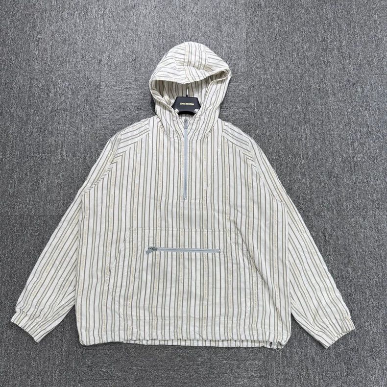 Dior Dior Striped Half-Zip Hooded Jacket Size US L / EU 52-54 / 3 - 1 Thumbnail