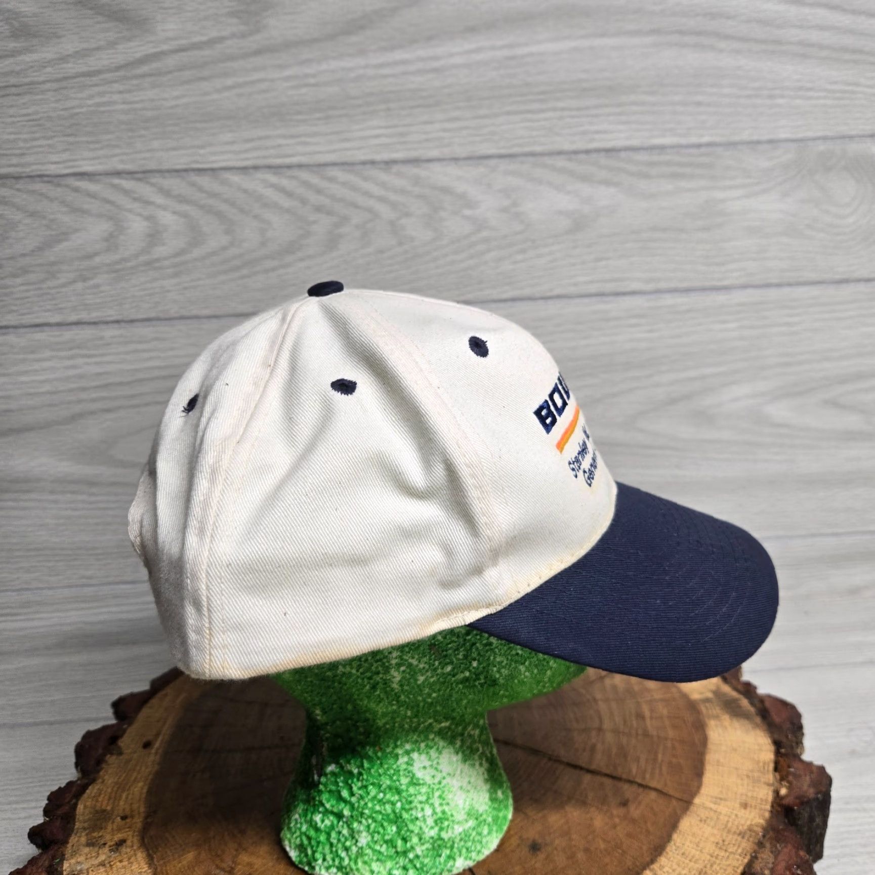 Vintage VINTAGE Hat Bowles Stanley General Contractors Snapback Cap Adults One Size White Polyester Knit Adjustable Cap Men Size ONE SIZE - 2 Thumbnail