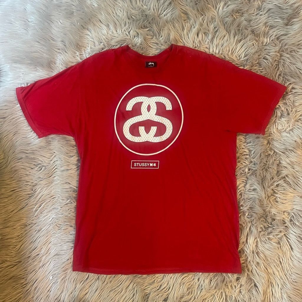 Stussy Stussy N4 1980 red tee size XL Size US XL / EU 56 / 4 - 1 Thumbnail