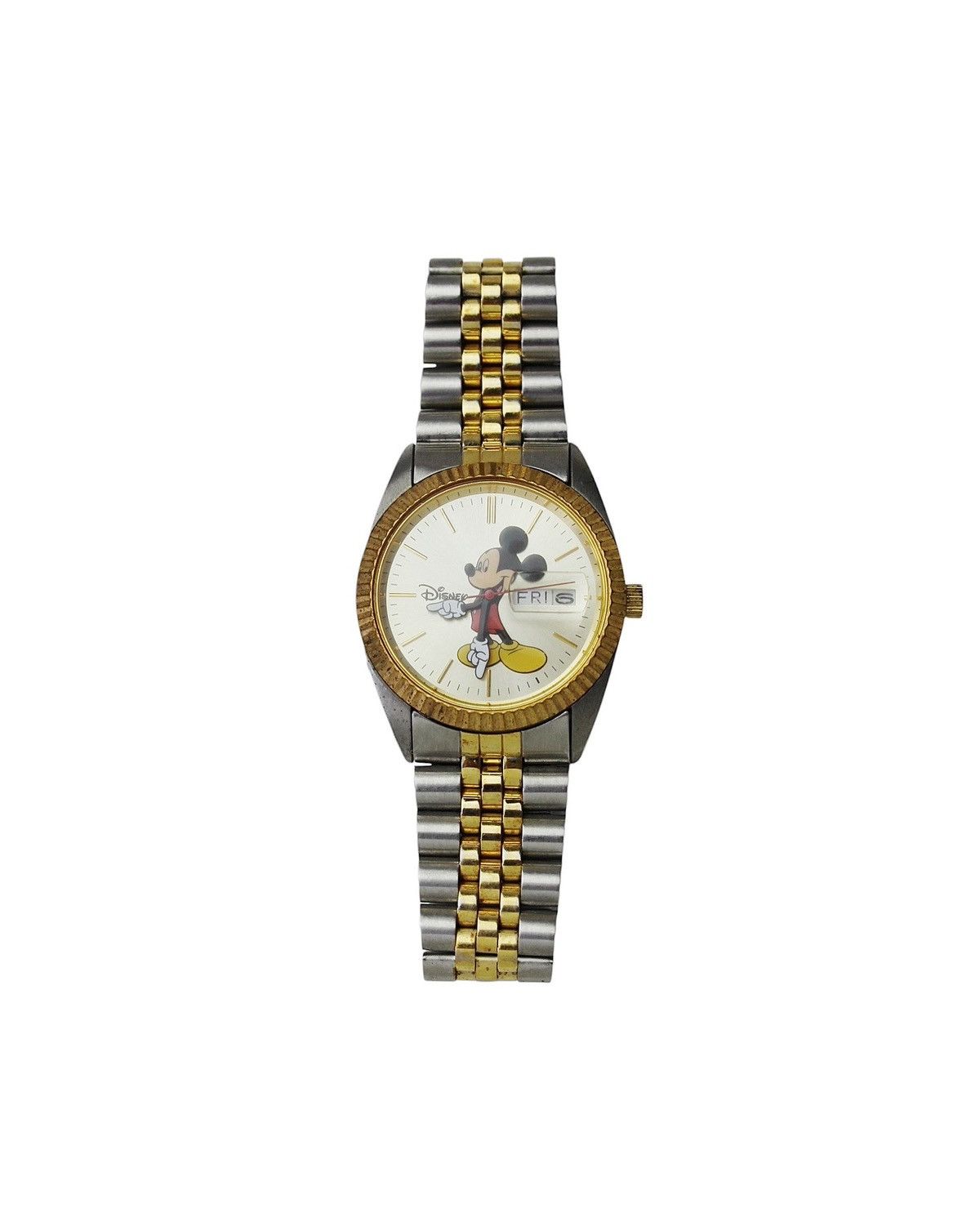 Vintage 2000S DISNEY MICKEY MOUSE TWO-TONE DAY-DATE WATCH Size ONE SIZE - 3 Thumbnail