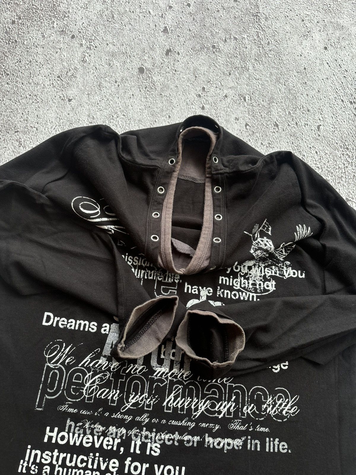 Le Grande Bleu (L.G.B.) Y2k Double Layer Beaumont Carr Poem Skull Punk Style Size US L / EU 52-54 / 3 - 4 Thumbnail