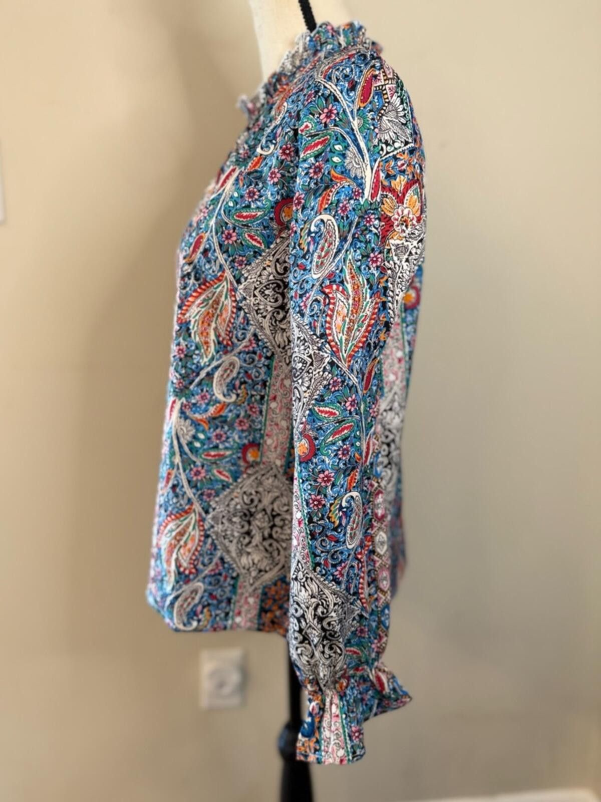 Other Floral paisley top colorful ruffled long sleeve SZ SM Size S / US 4 / IT 40 - 3 Thumbnail