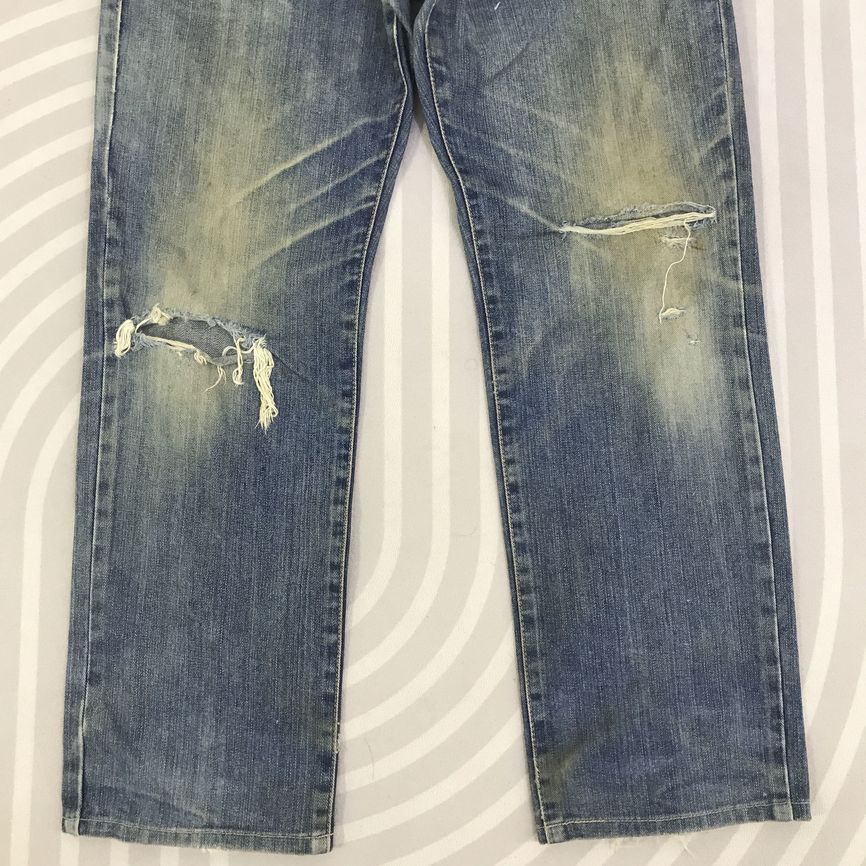 Edwin Vintage Edwin japan distressed denim Jeans pants K129B16 Size US 32 / EU 48 - 3 Thumbnail