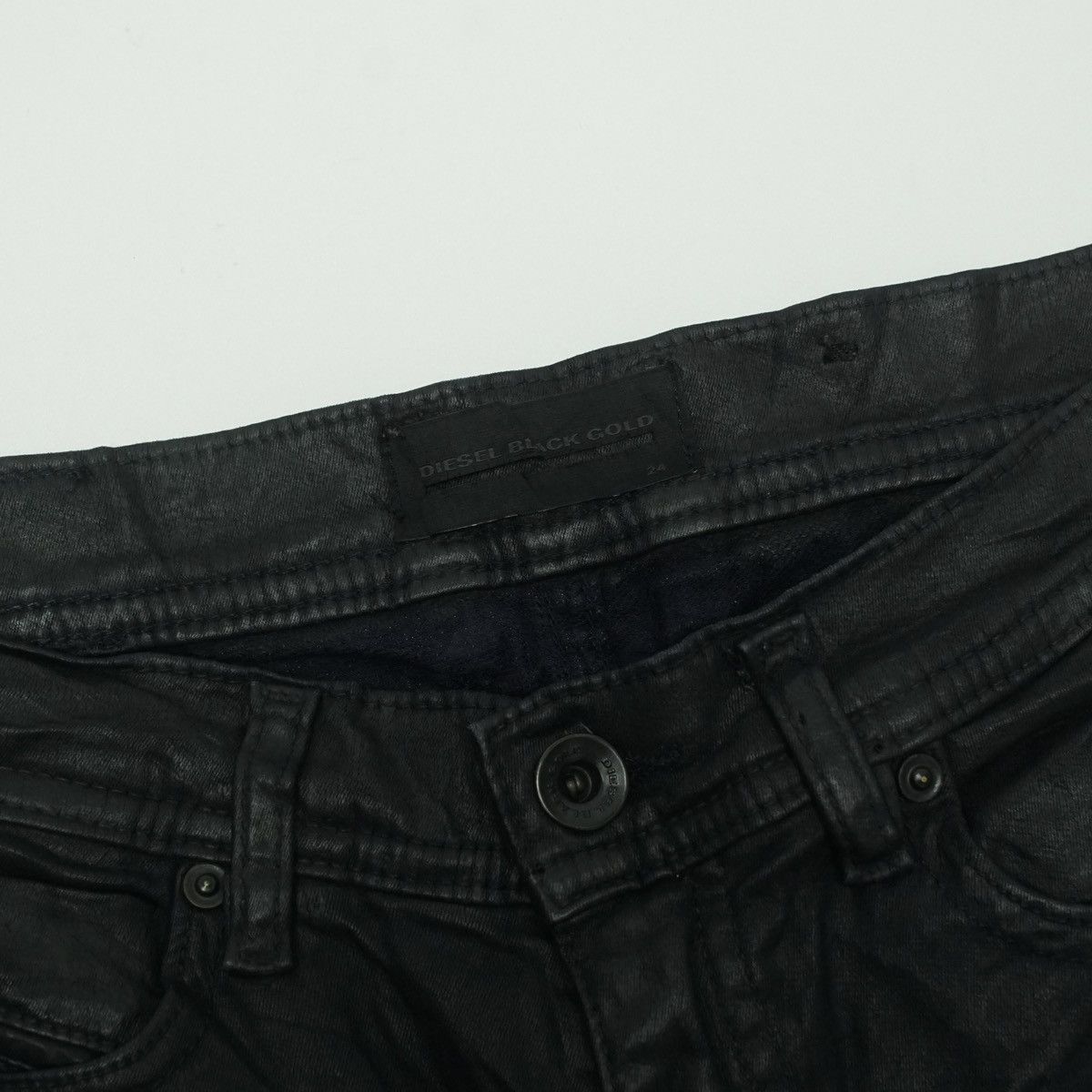 Diesel *NoTariff Diesel Black Gold Waxed Skinny Pants Size 27" / US 4 / IT 40 - 6 Thumbnail