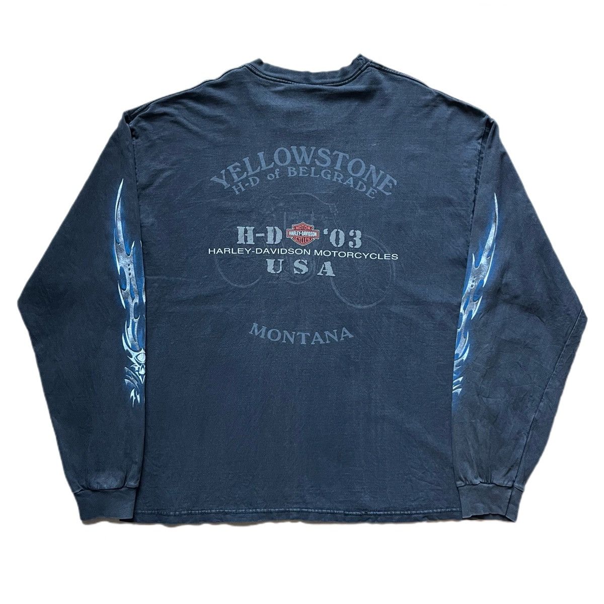 Harley Davidson × Vintage Vintage Harley Davidson Black Tribal Thunder Shirt Size XL Size US XL / EU 56 / 4 - 2 Thumbnail