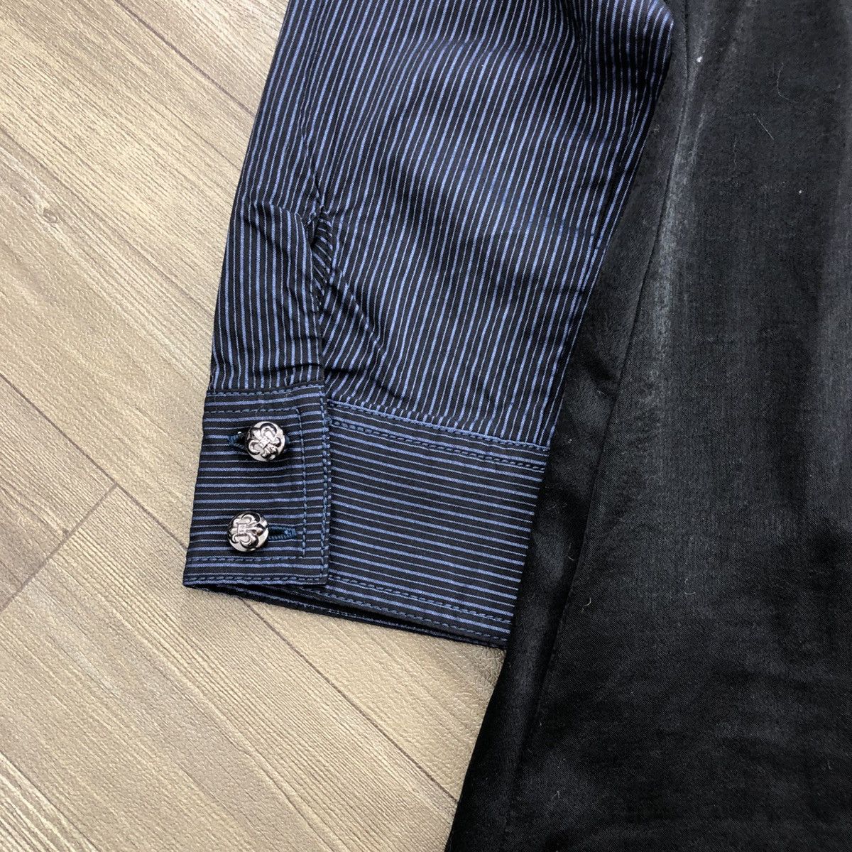 If Six Was Nine × Japanese Brand × Le Grande Bleu (L.G.B.) 2000s Algonquins Bondage Punk LGB GOA Striped Button Up Size US M / EU 48-50 / 2 - 15 Thumbnail