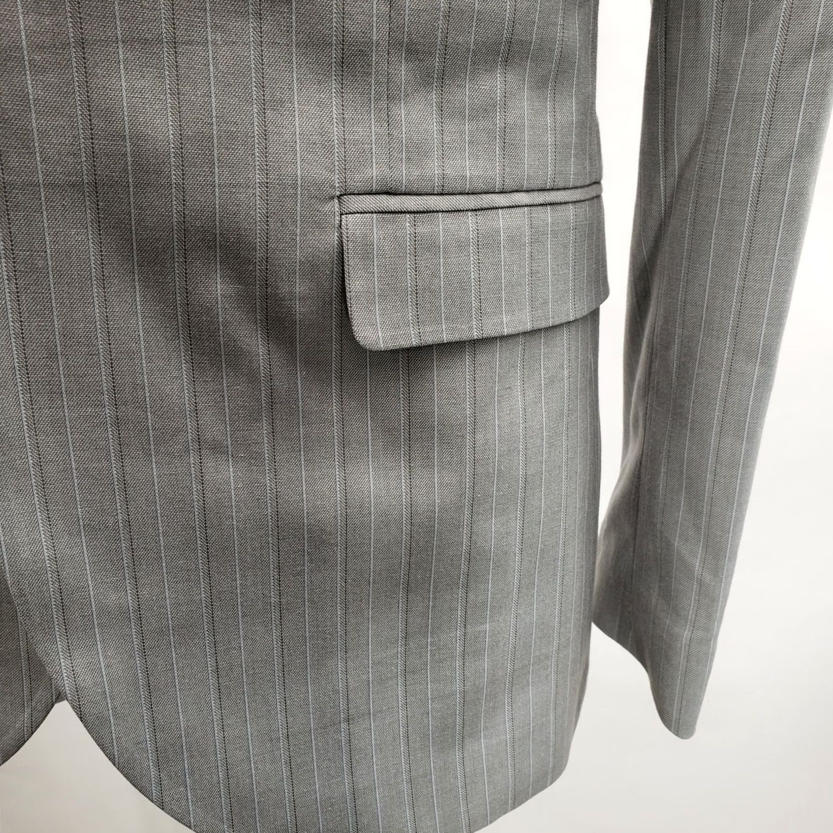 Topman Topman Grey Striped ULTRA SKINNY Blazer One button Size 40R Size 40R - 5 Thumbnail