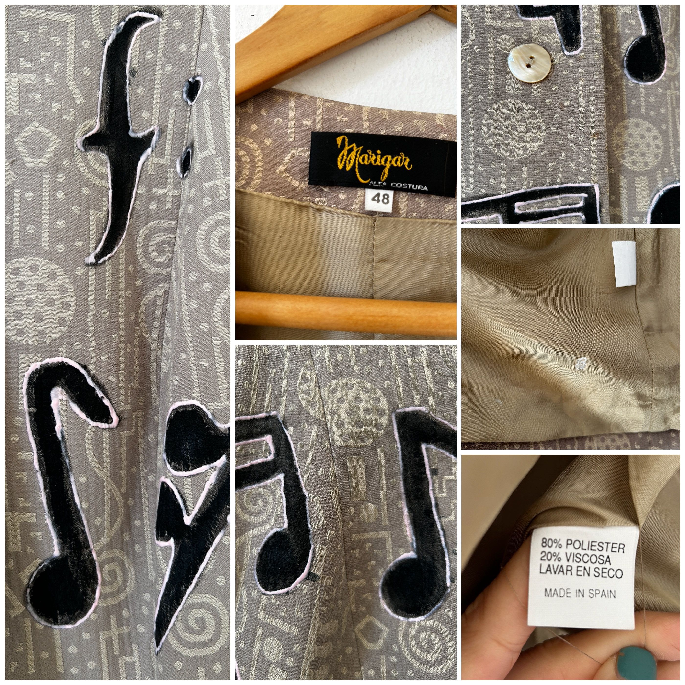 Custom jacket with musical notes