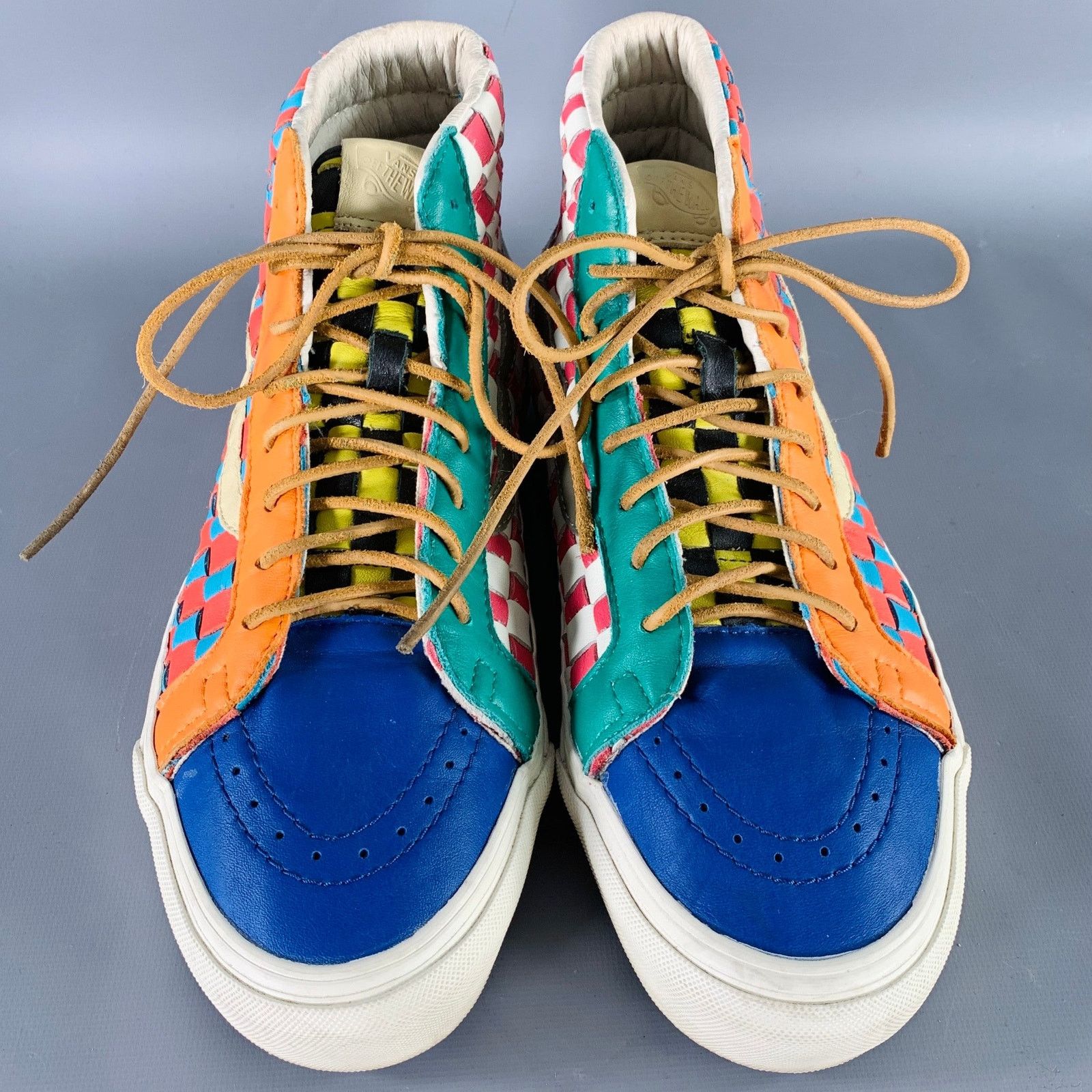 Vans Vans 10 Multi Color Checkered Leather High Top Sneakers Size US 10 / EU 43 - 4 Thumbnail