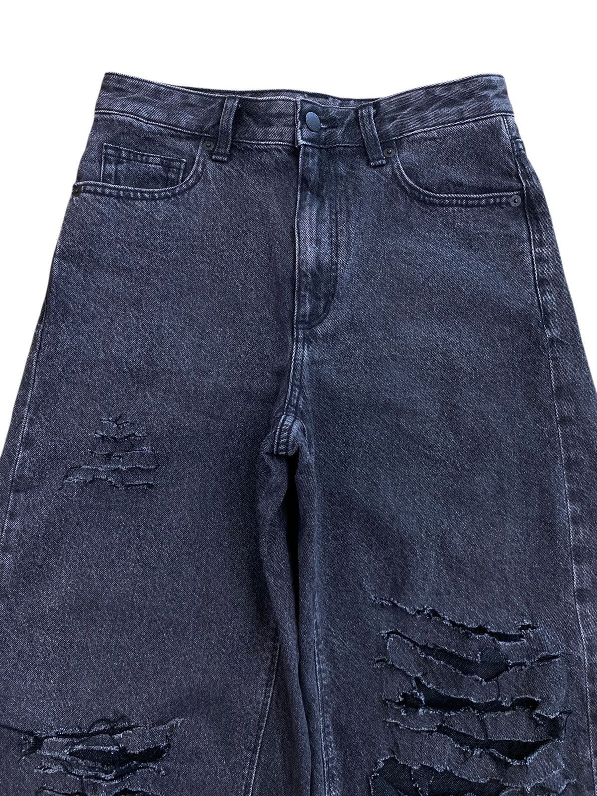 GU GU Baggy Black Wash Style Ripped Jeans Size US 28 / EU 44 - 2 Thumbnail