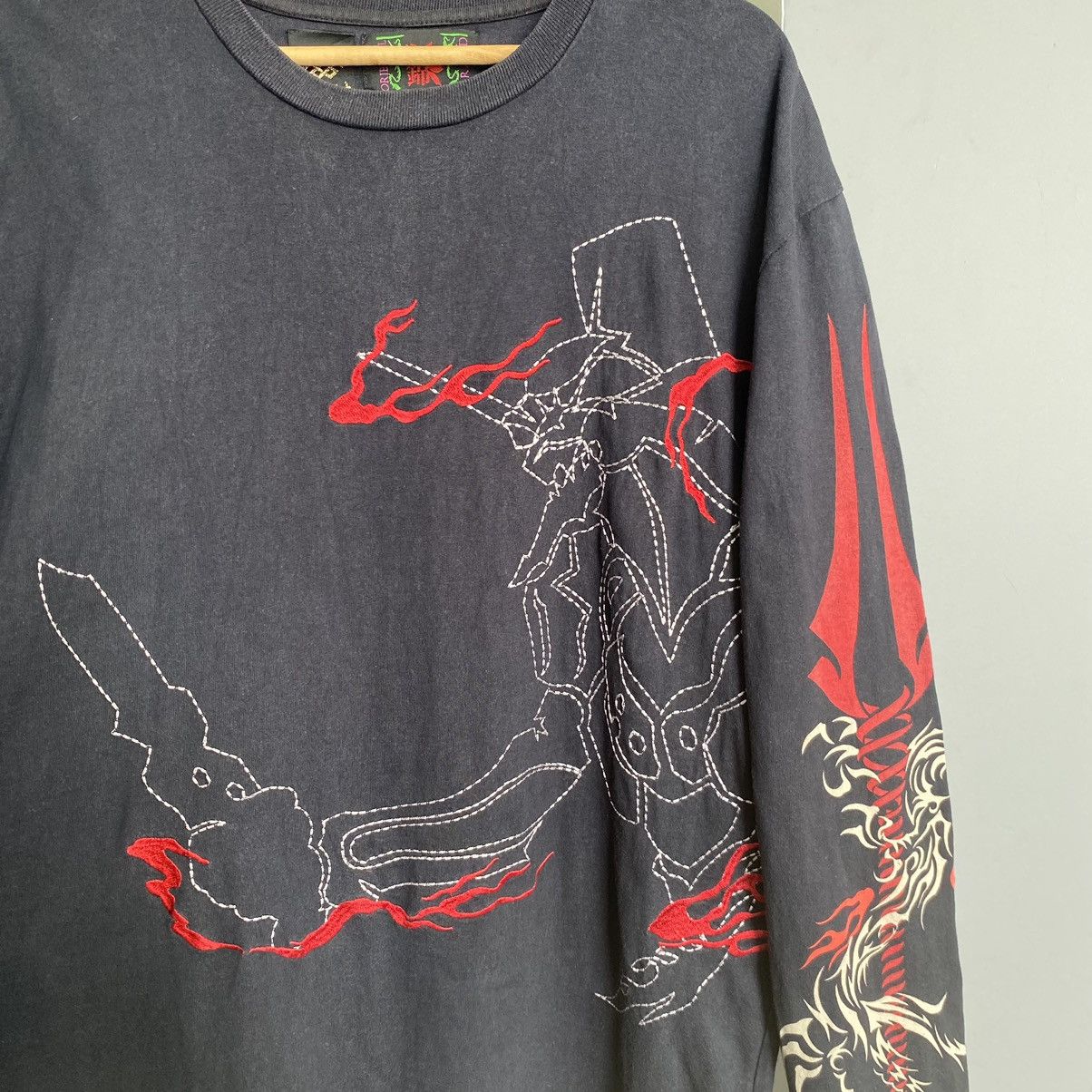 Anime Thrashed Faded NERV Evangelion Neon Genesis ERD GRUNGE TEE Size US XL / EU 56 / 4 - 6 Thumbnail