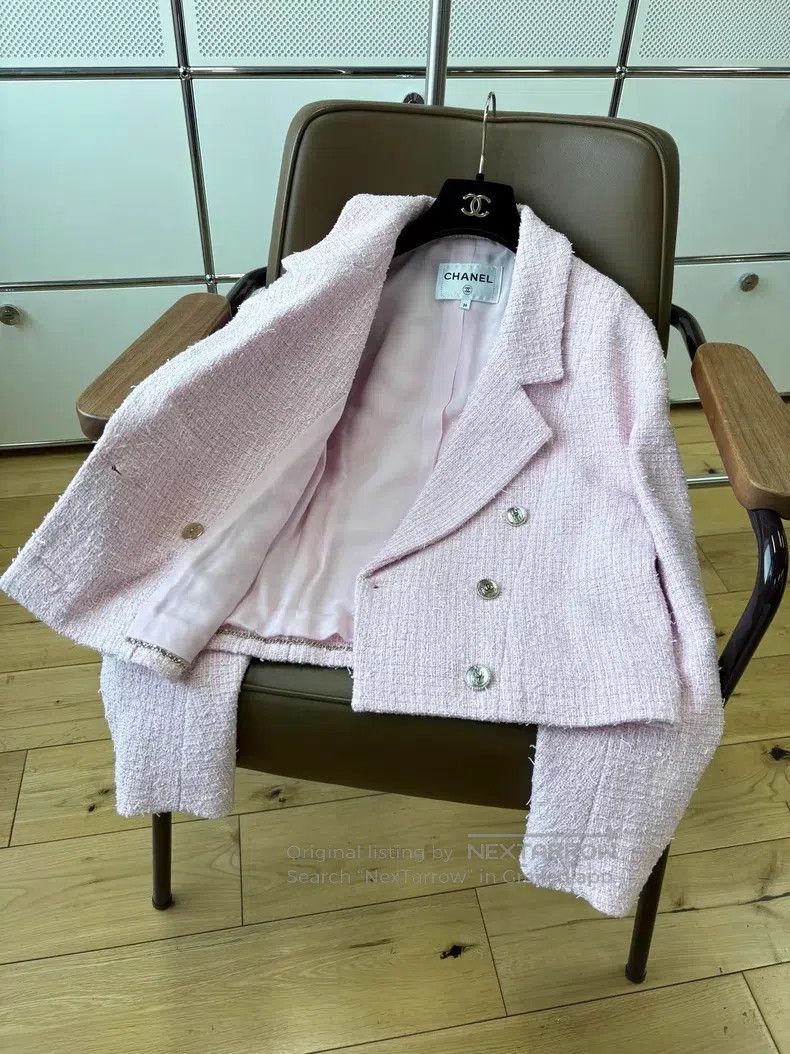 Chanel Chanel 21S show style cherry blossom pink lapel double-bre Size XS / US 0-2 / IT 36-38 - 5 Thumbnail