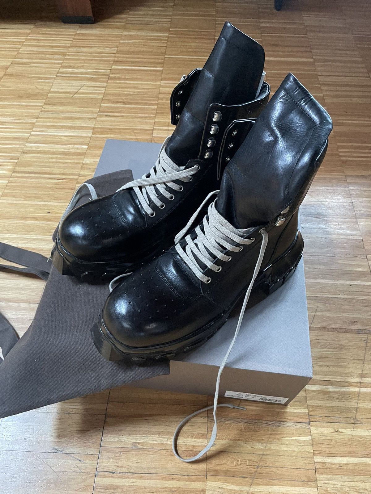 Pre-owned Rick Owens Tractor Dunk Shoes In Black