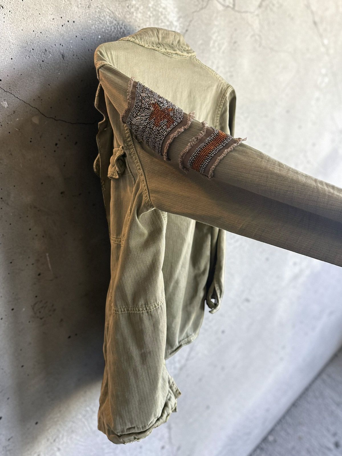 Free People Free People Embellished Military Jacket Olive Utility Jacket Size S / US 4 / IT 40 - 5 Thumbnail