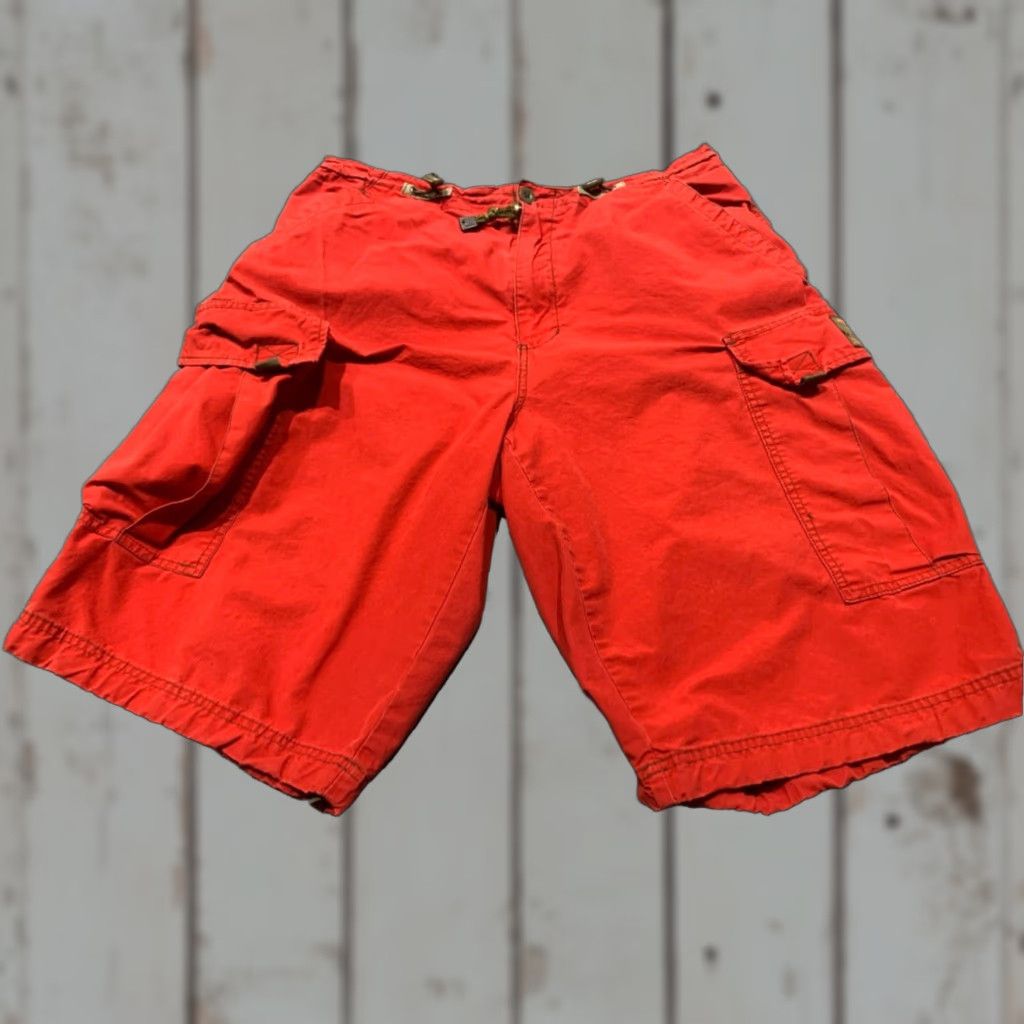 Abercrombie & Fitch Abercrombie & Fitch Mens Medium Red Distressed Cargo Shorts Size US 31 - 1 Thumbnail