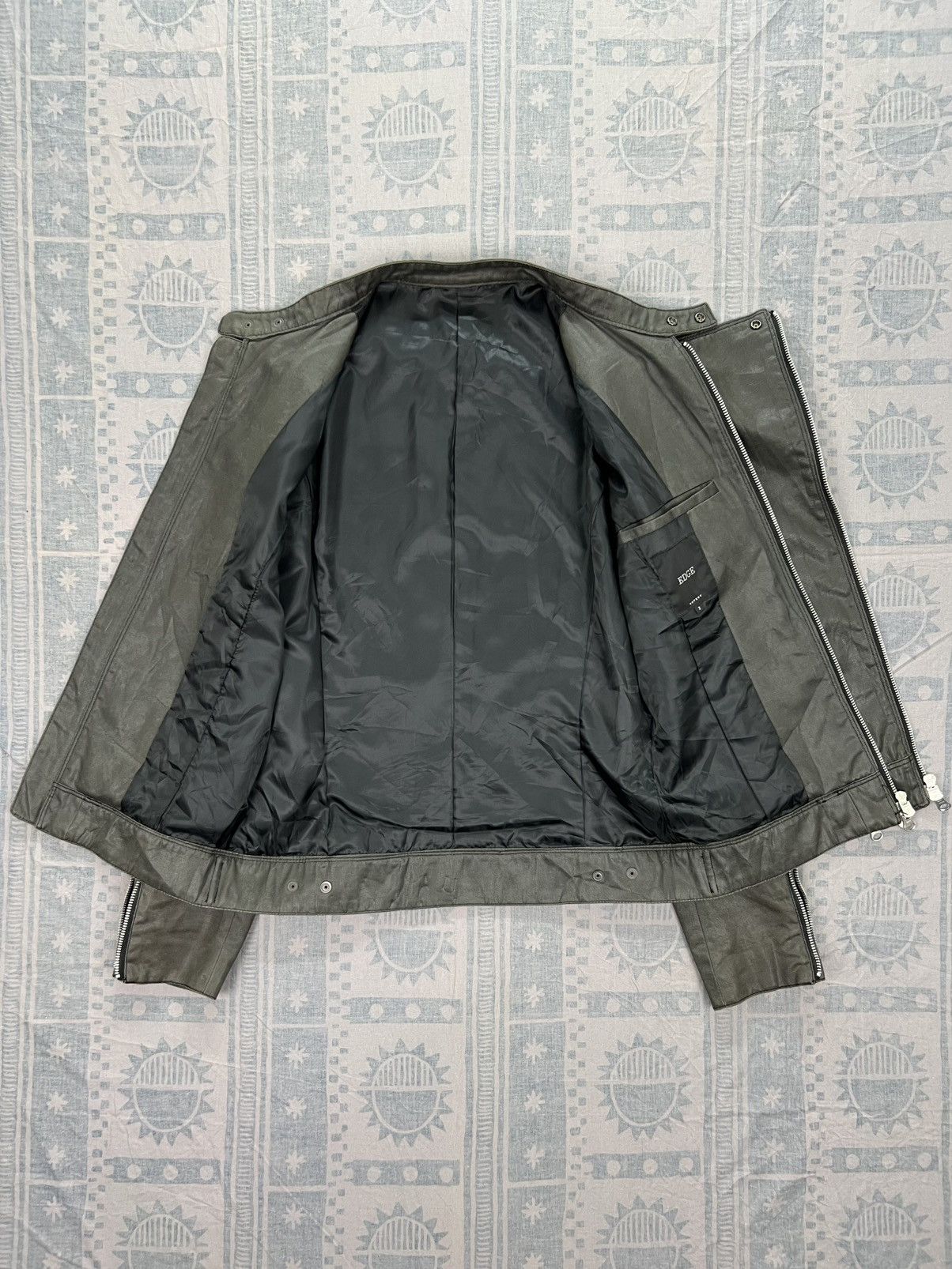 ジャケット・アウター \"EDGE RUPERT\" High-Neck Leather Jacket Vintage Edge Rupert Japan Leather Kinky Red Jacket Medium Burgundy