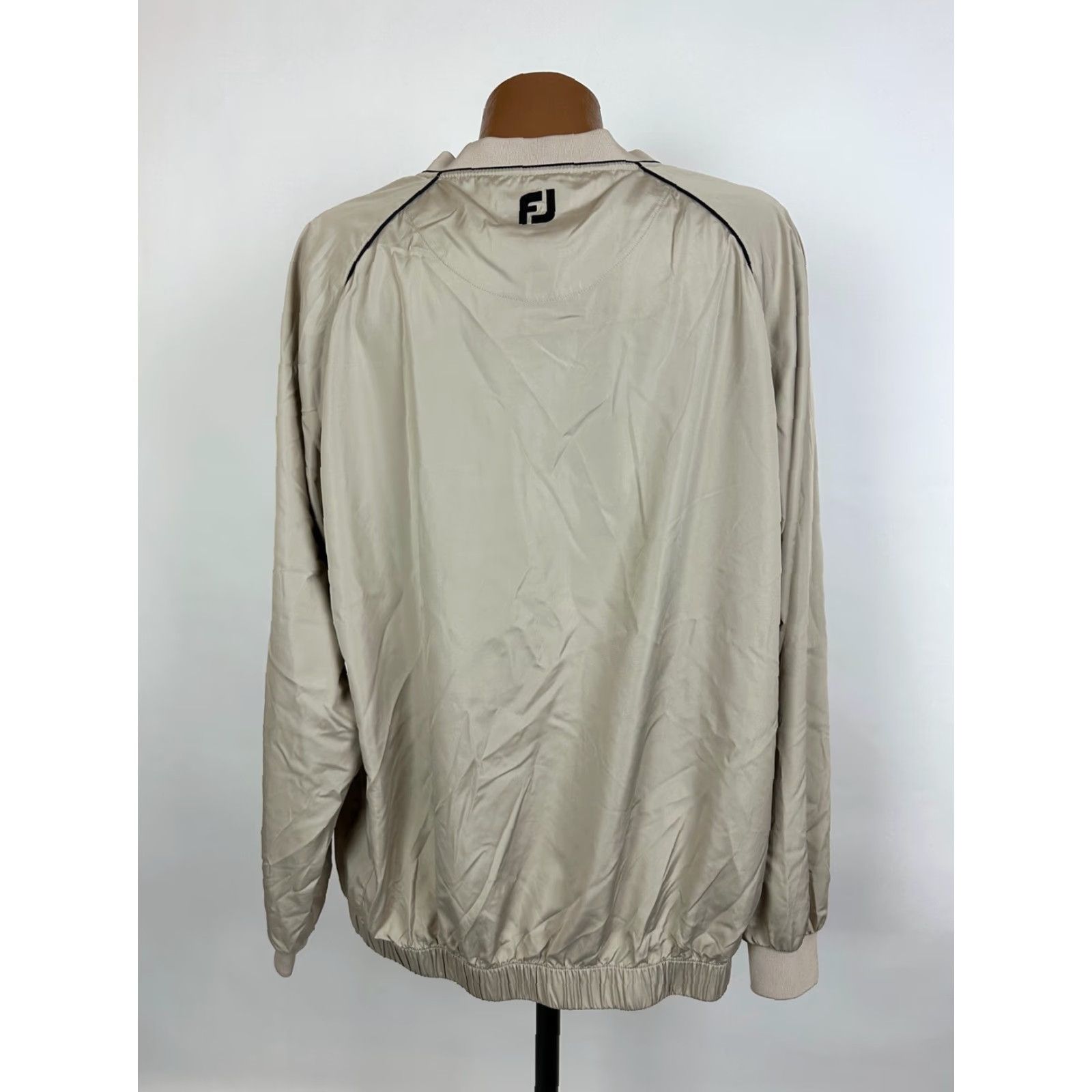 Footjoy VINTAGE FootJoy V-Neck Golf Pullover Jacket Men XL Beige Windbreaker Nylon Zipped Pockets Golf Size US XL / EU 56 / 4 - 6 Thumbnail