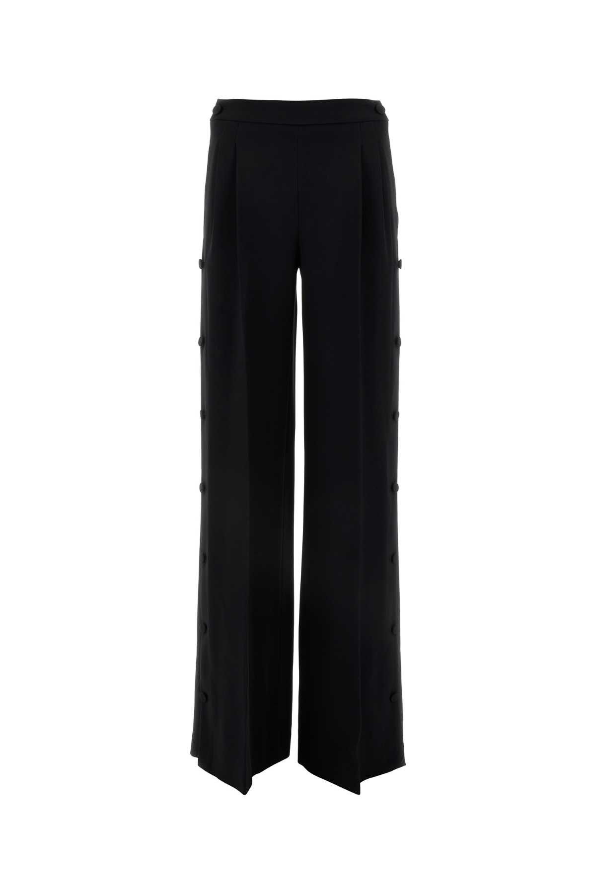 image of Ermanno Scervino Black Cady Wide-Leg Pant, Women's (Size 28)