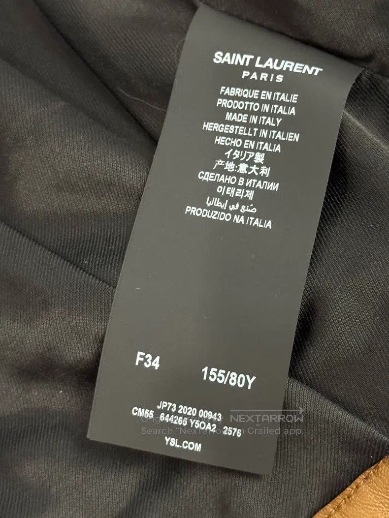 Saint Laurent Paris Saint Laurent Paris Gold Brown Leather Jacket Size XXS / US 00 / IT 34 - 4 Thumbnail