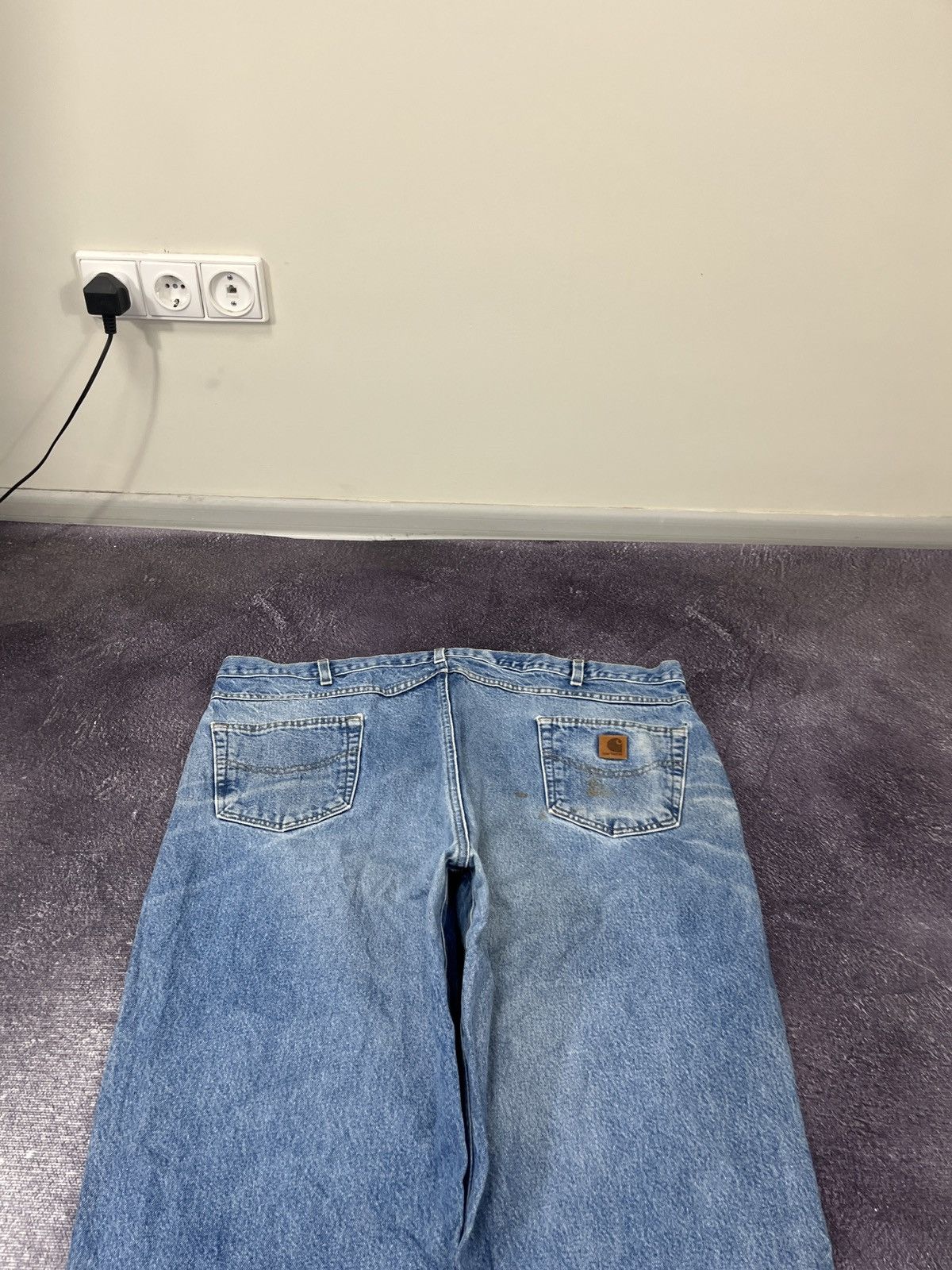 Carhartt Vintage 90s Carhartt Faded Blue Y2K Work Baggy Jeans Size US 44 / EU 60 - 6 Thumbnail