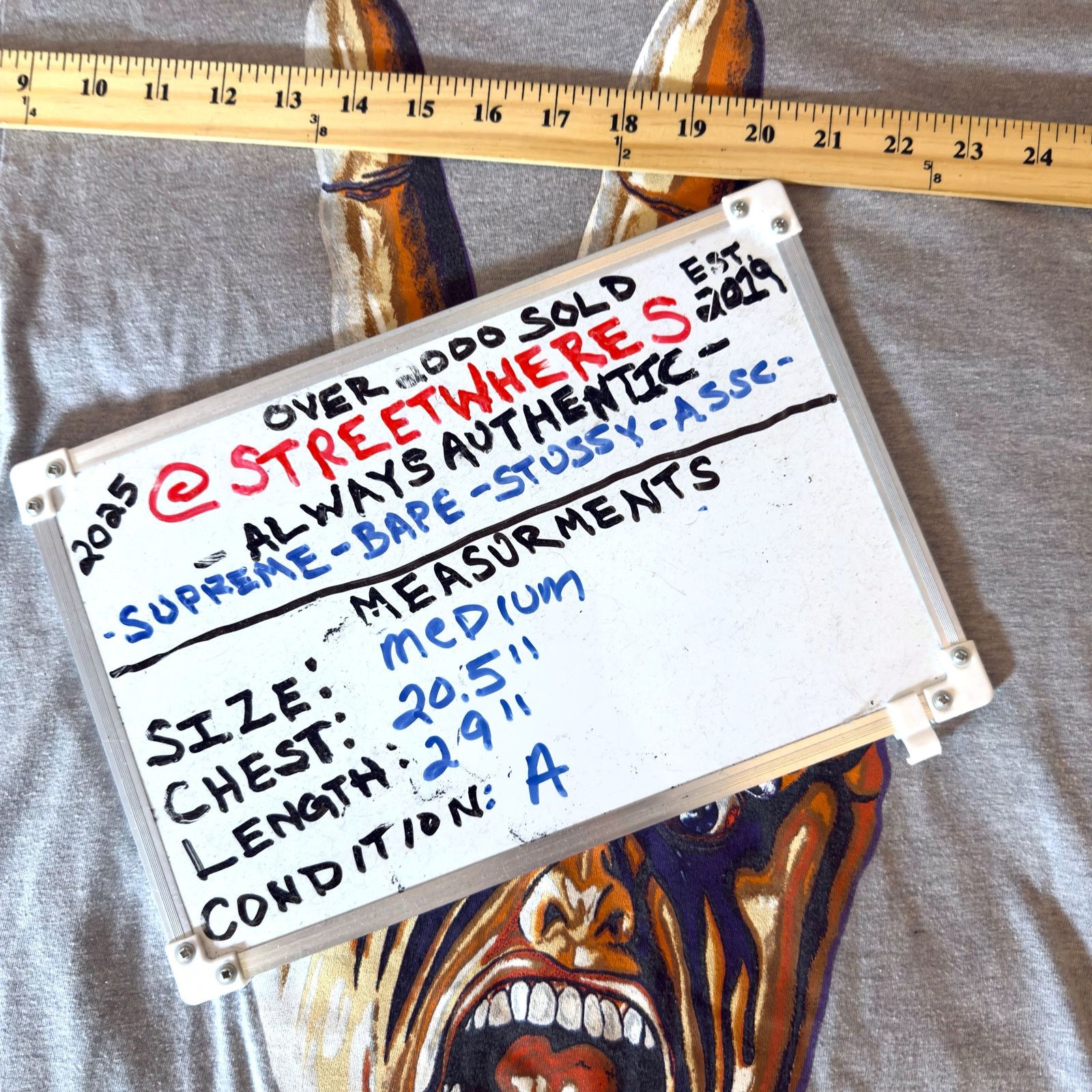 Stussy Stussy SS20 Peace Hand T-shirt Mens M - Designer Streetwear Size US M / EU 48-50 / 2 - 9 Thumbnail
