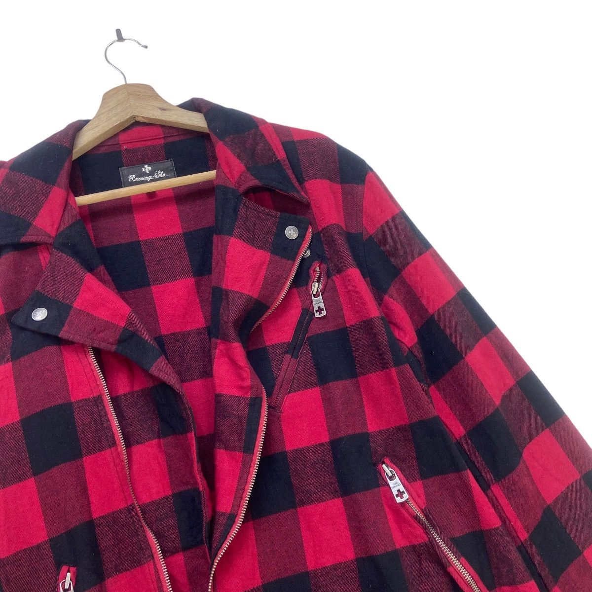 Japanese Brand Berning Sho Punk Hardcore Stylish Double Collar Biker Jacket Size US M / EU 48-50 / 2 - 18 Thumbnail
