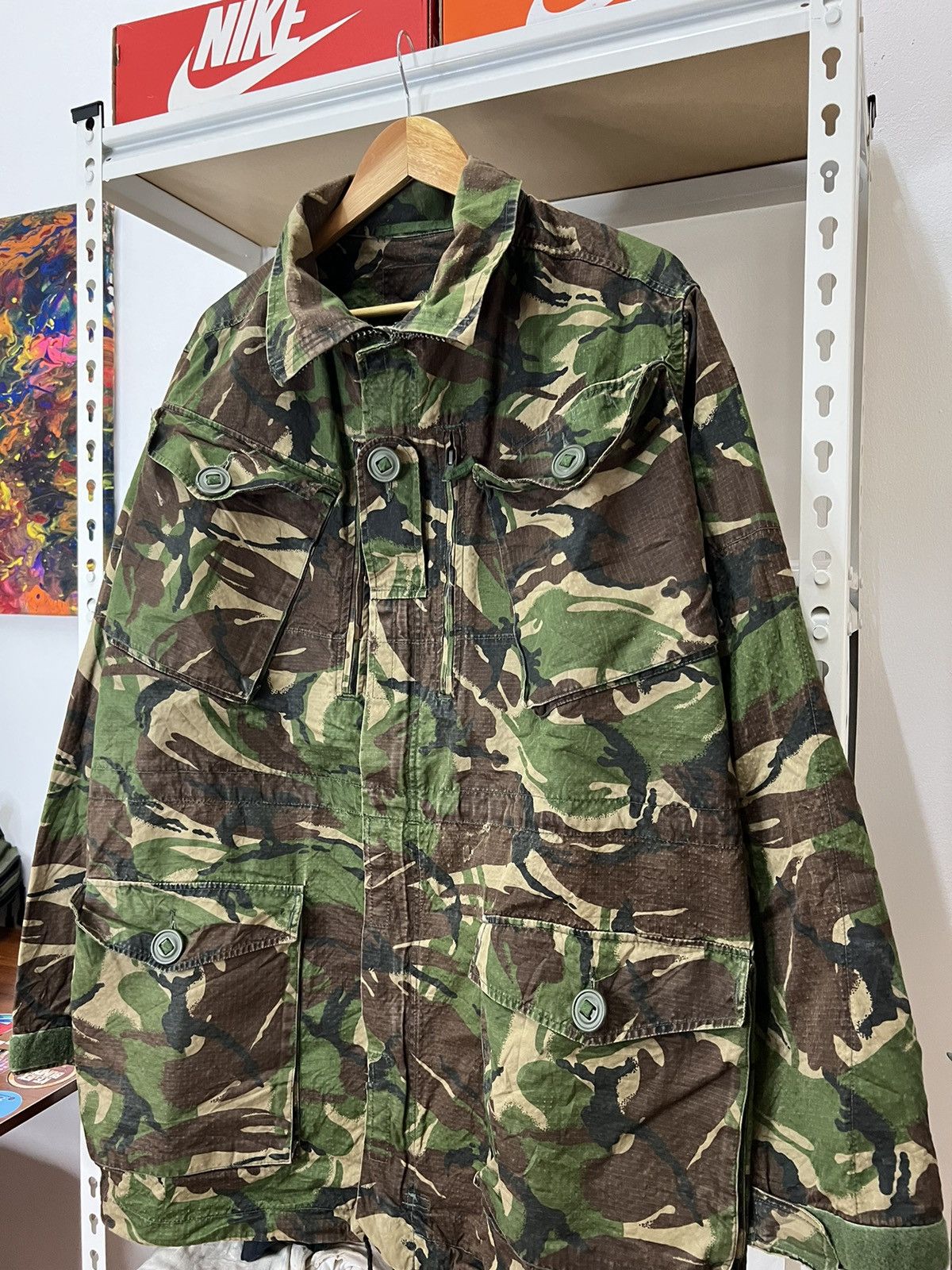 Nigel Cabourn Vintage Military DPM Field Jacket Multi pocket Camouflage Size US XL / EU 56 / 4 - 2 Thumbnail