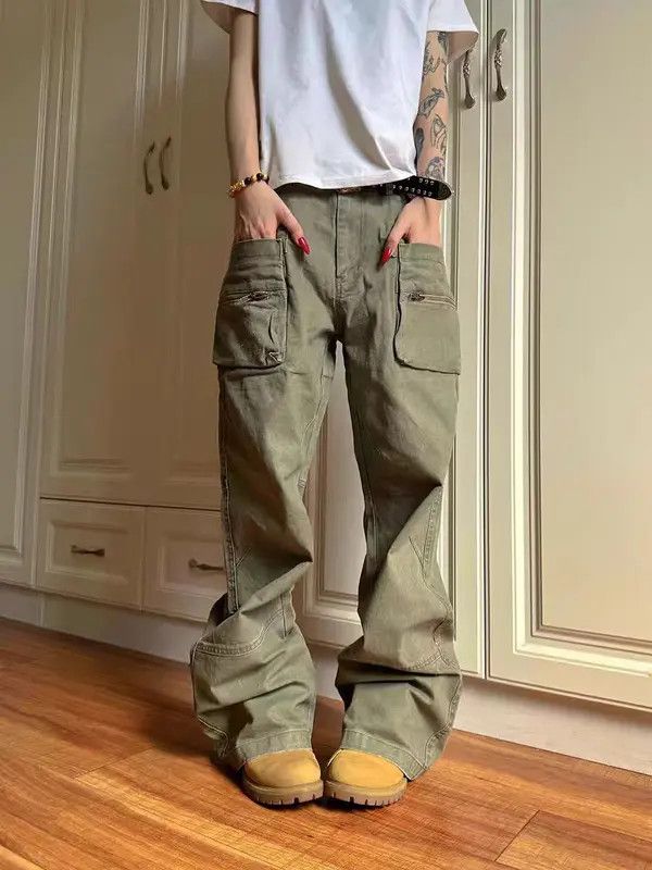 Vintage VIBE Vintage Y2K zip pocket straight leg baggy work trousers Size US 29 - 5 Thumbnail