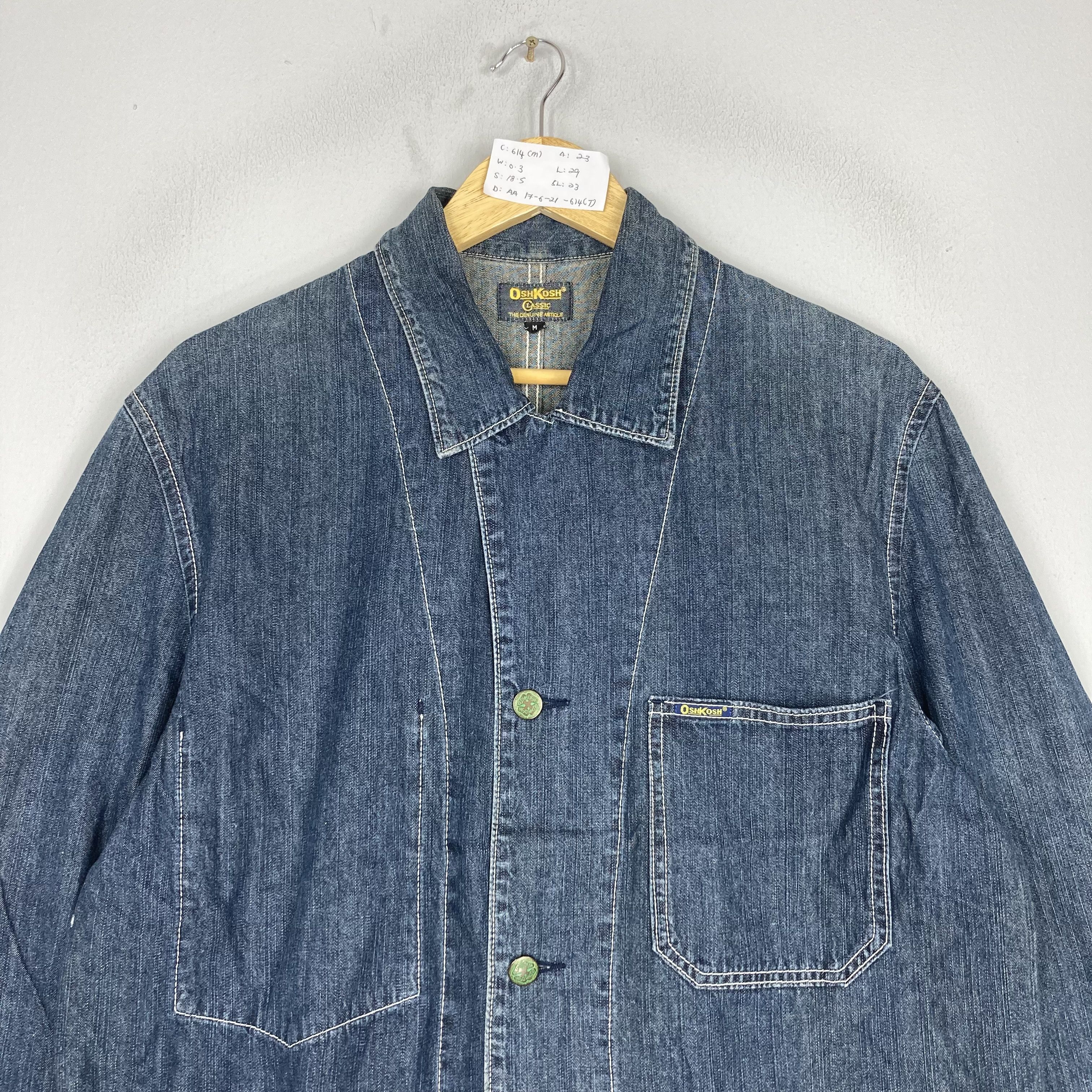 Oshkosh Vintage OSH KOSH Indigo Denim Chore Jacket Button Up Size US M / EU 48-50 / 2 - 2 Thumbnail