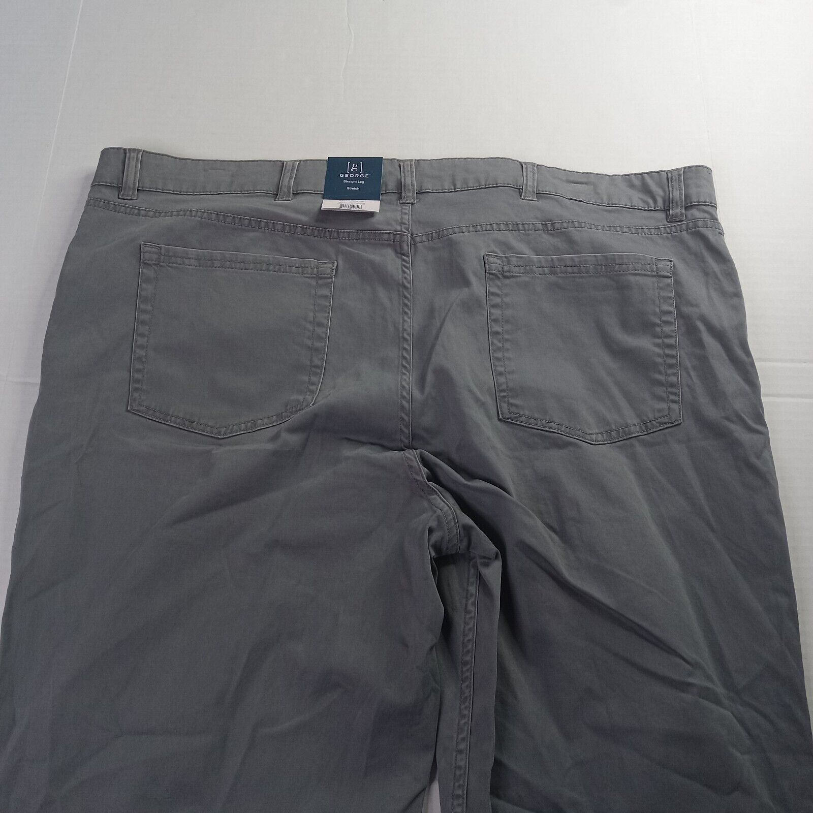 George George Chino Pants Mens Size 44x30 Gray Straight Leg Stretch Size US 44 / EU 60 - 7 Thumbnail