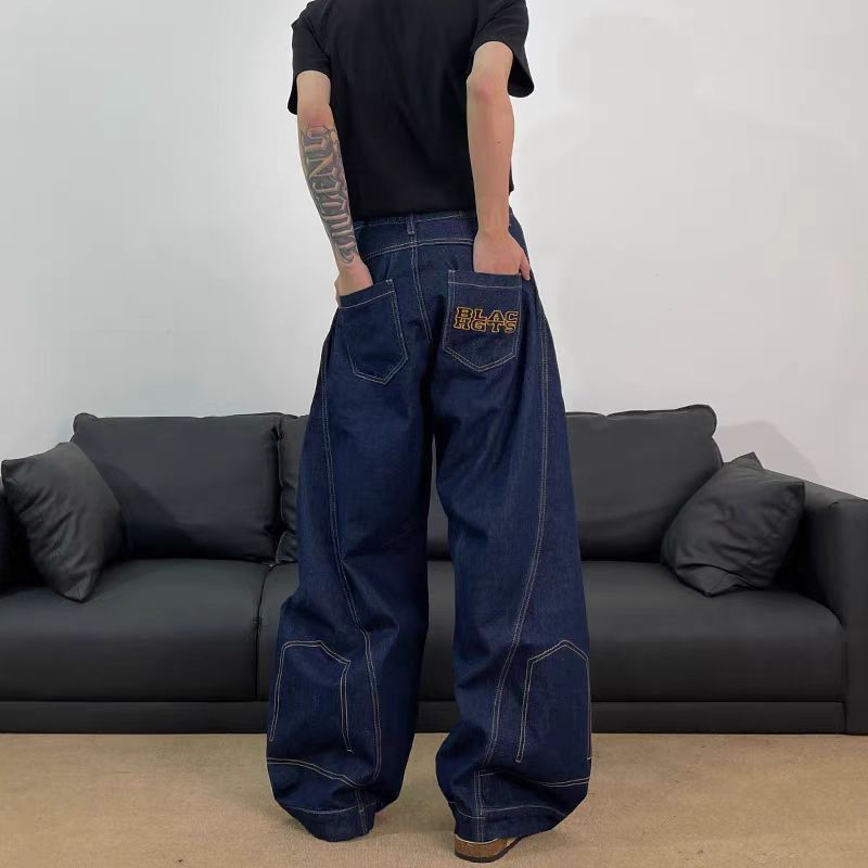 Japanese Brand × Jean Street hip-hop washed baggy embroidered jeans Size US 33 - 1 Thumbnail