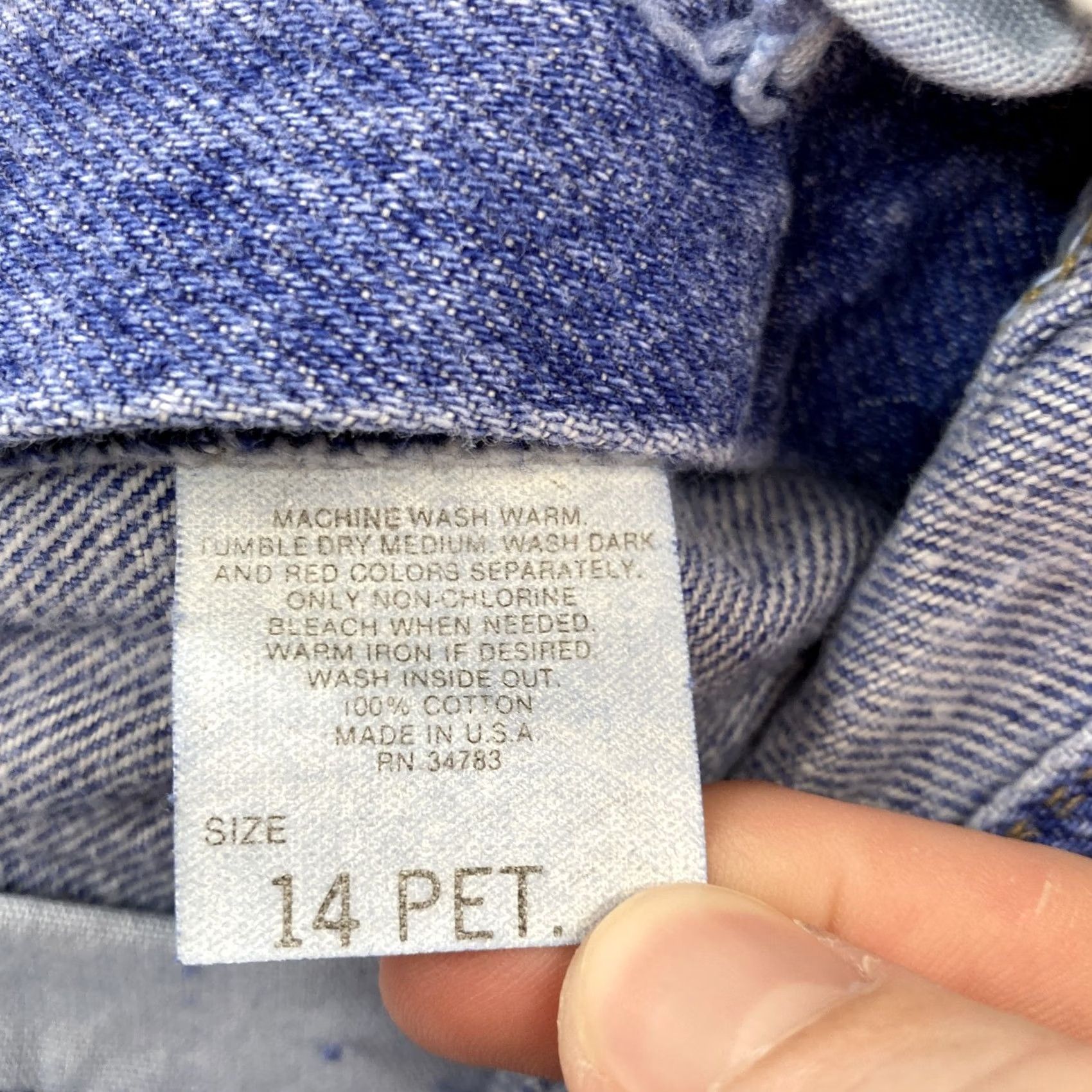 Lee VINTAGE Lee Jeans Womens 14P Petite Blue Relaxed Riders Tapered Ankle Denim USA 90s Size 36" / US 14 / IT 50 - 6 Thumbnail