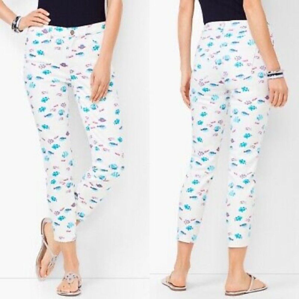 Talbots Talbots High Waist Jegging Crop Pants Fish Print Jeans Size Size 40" / US 18 - 1 Thumbnail