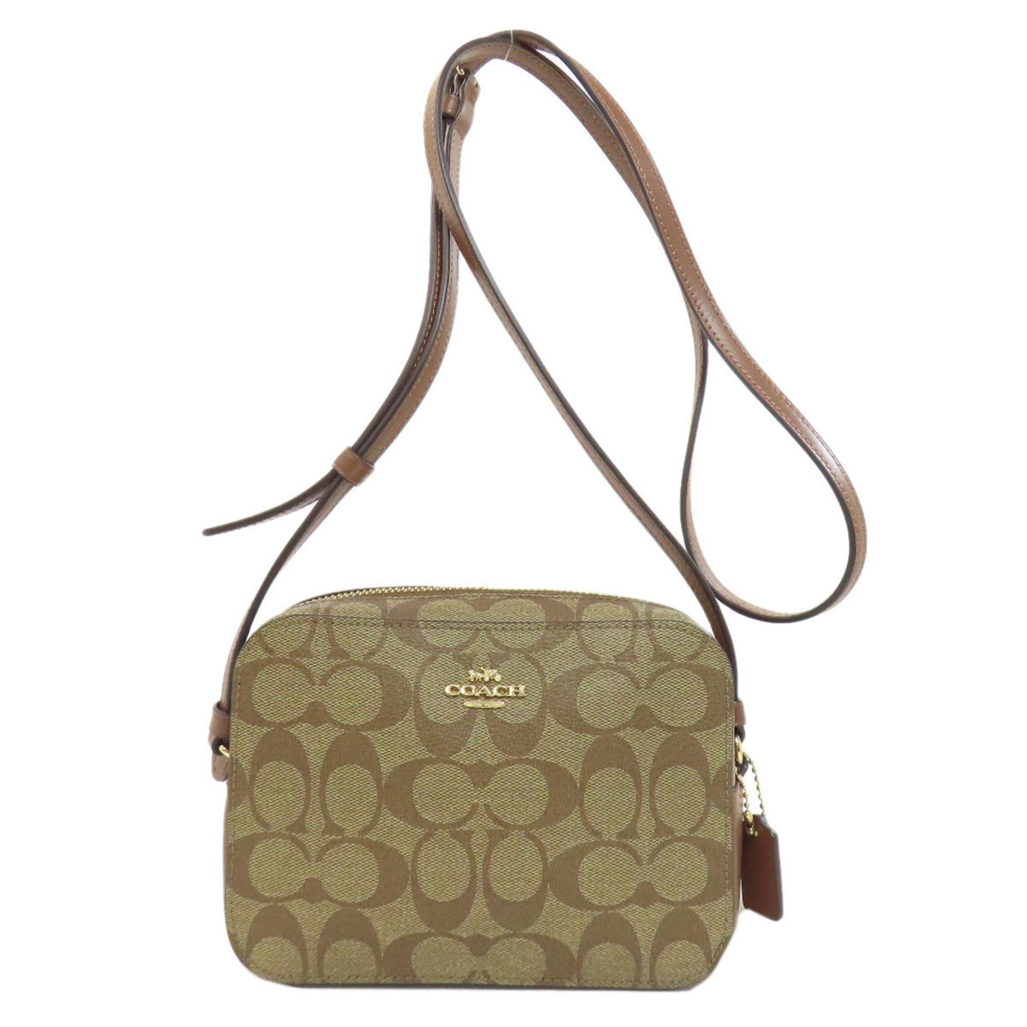 Coach 91677 Mini Camera Bag Signature Shoulder For Women Coach in Brown